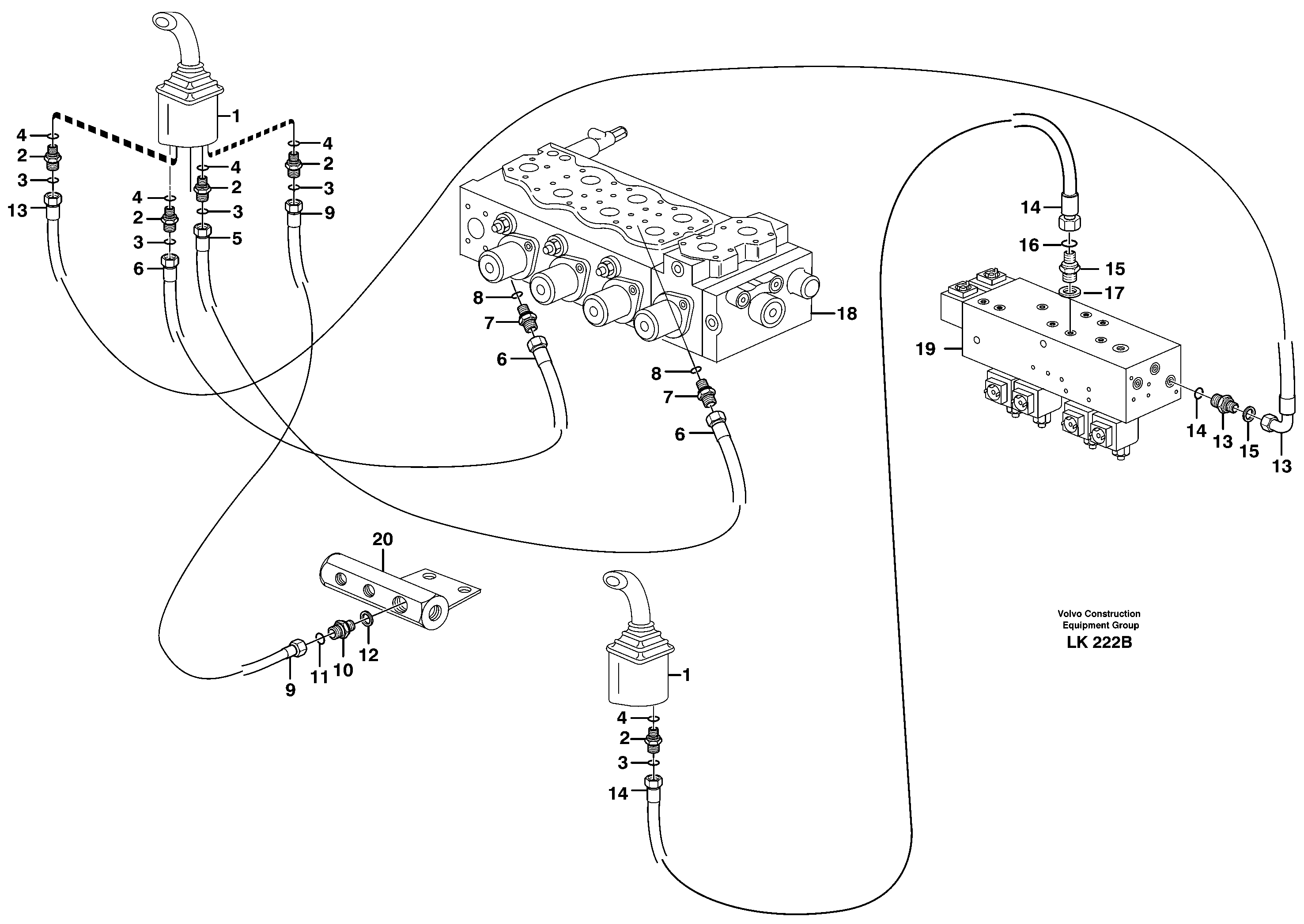Servo hydraulics, mono boom — volvo parts diagram
