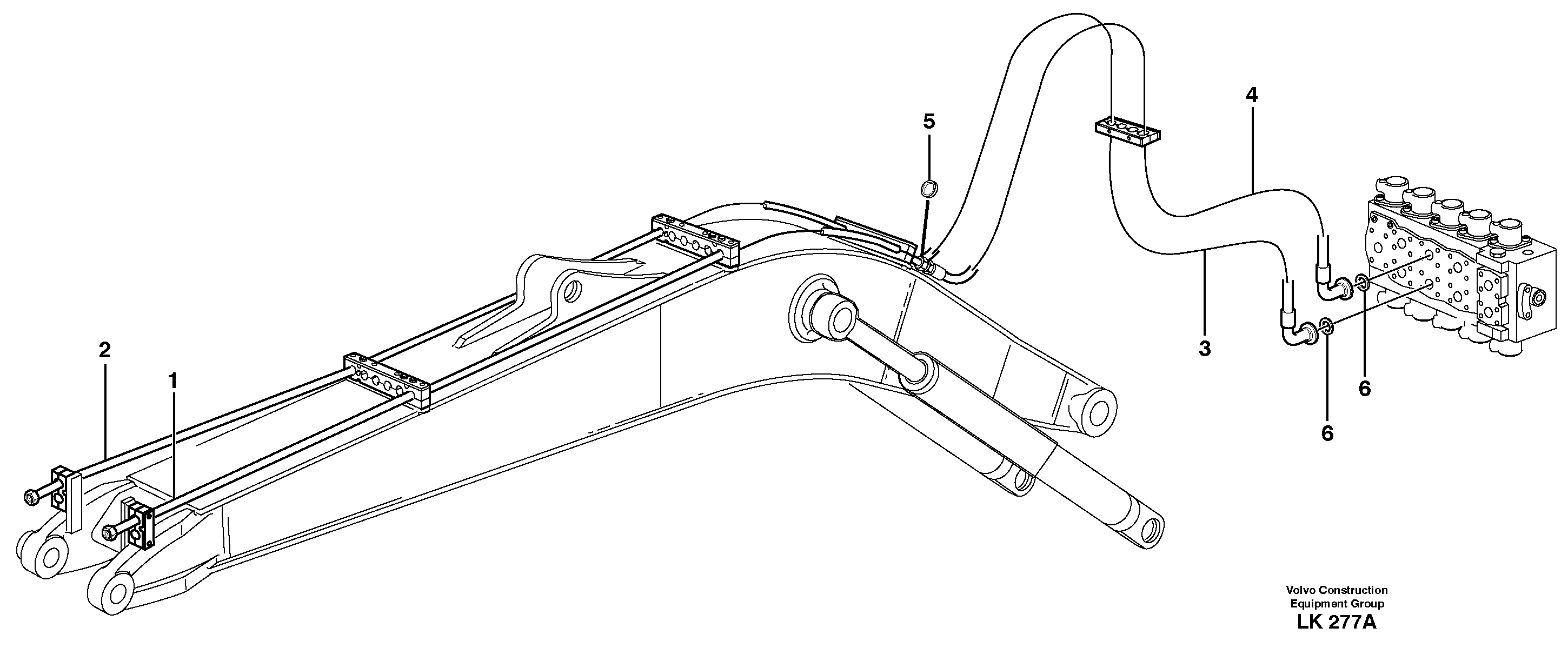 Hydr. equipm. on boom, X1  14303111 — volvo parts diagram