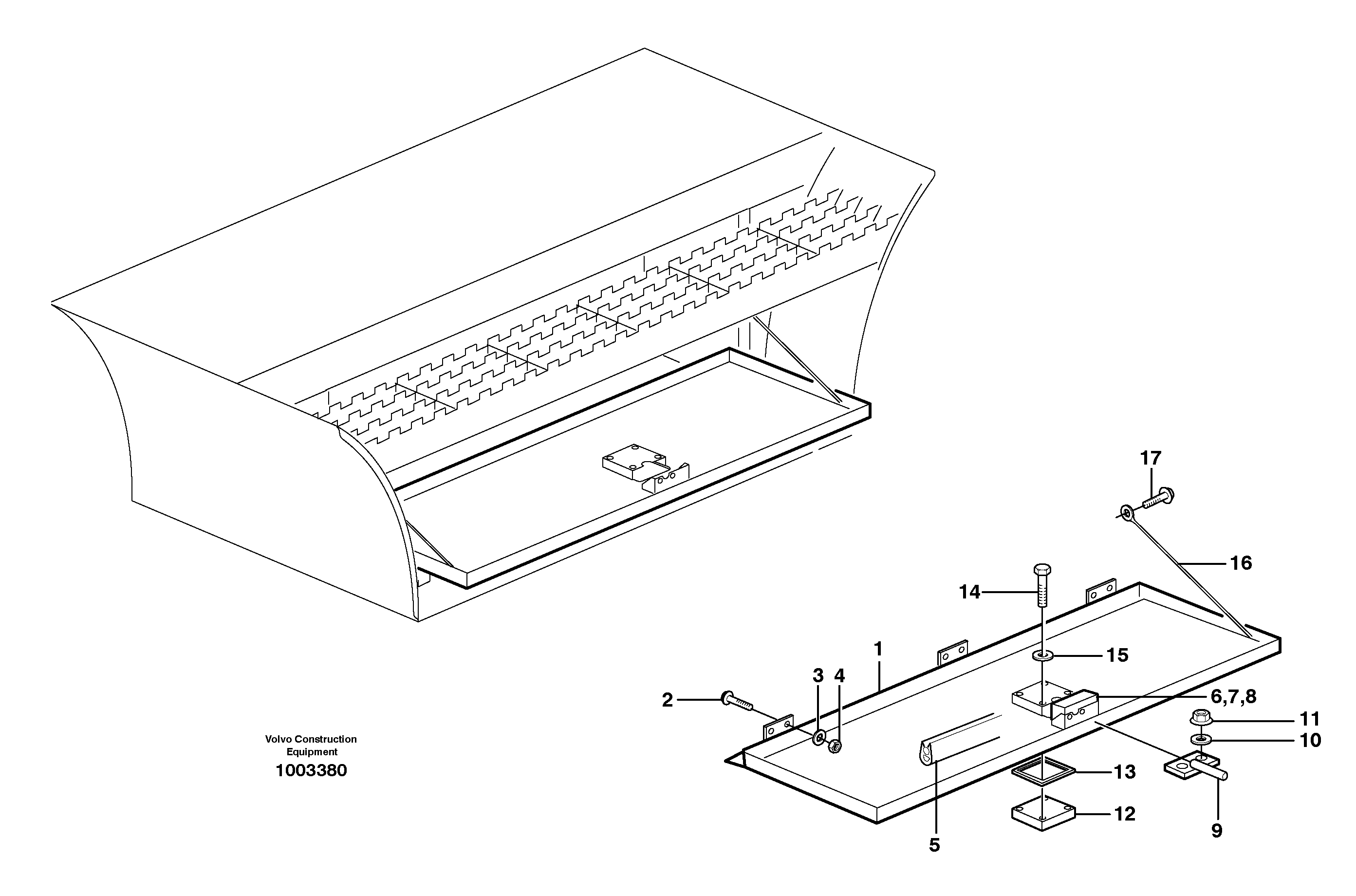 Tool box 14302780, 14302901, SER NO 1411 - — volvo parts diagram