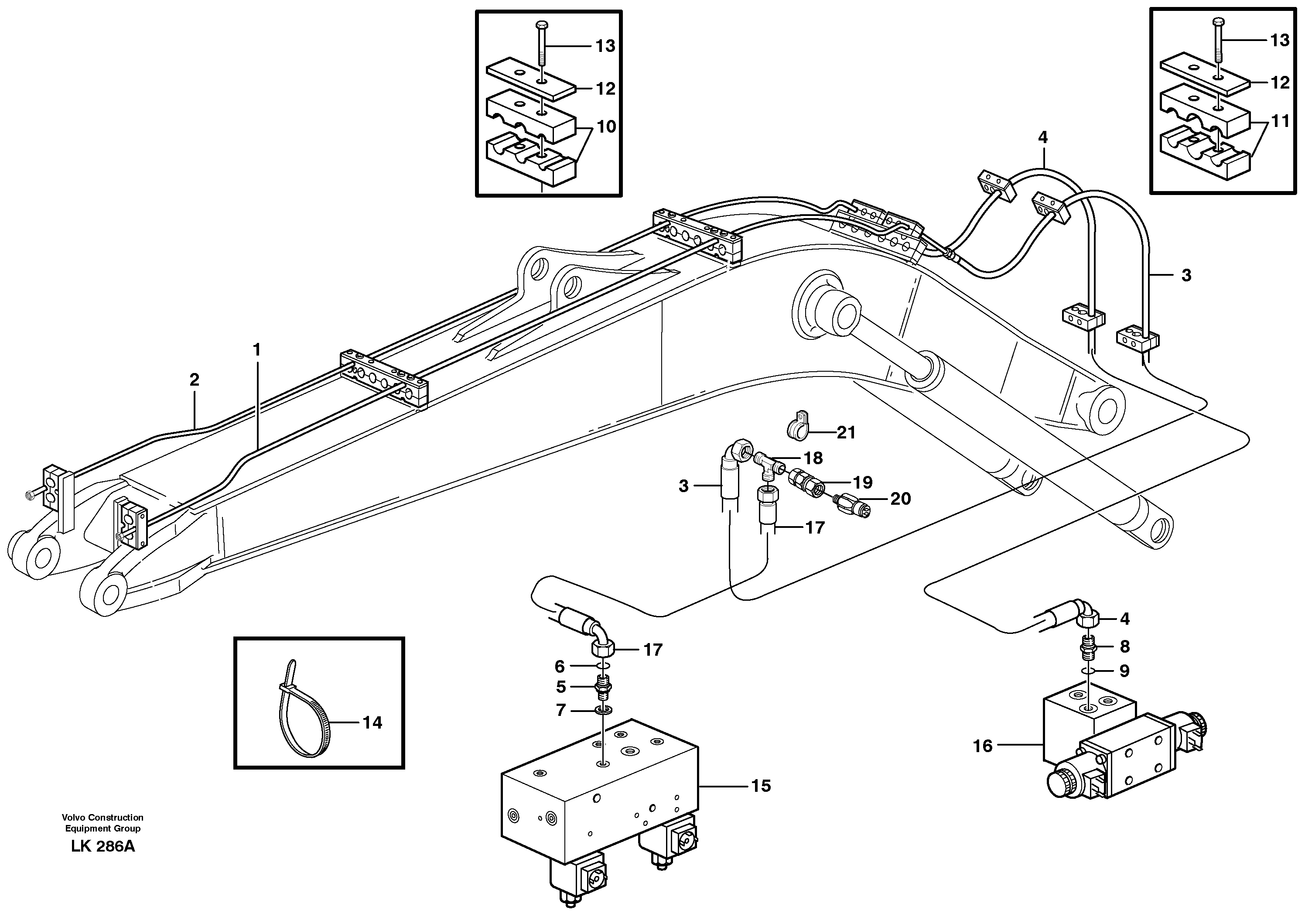 Hydr. quick fit equipm. on mono boom  14303114 — volvo parts diagram