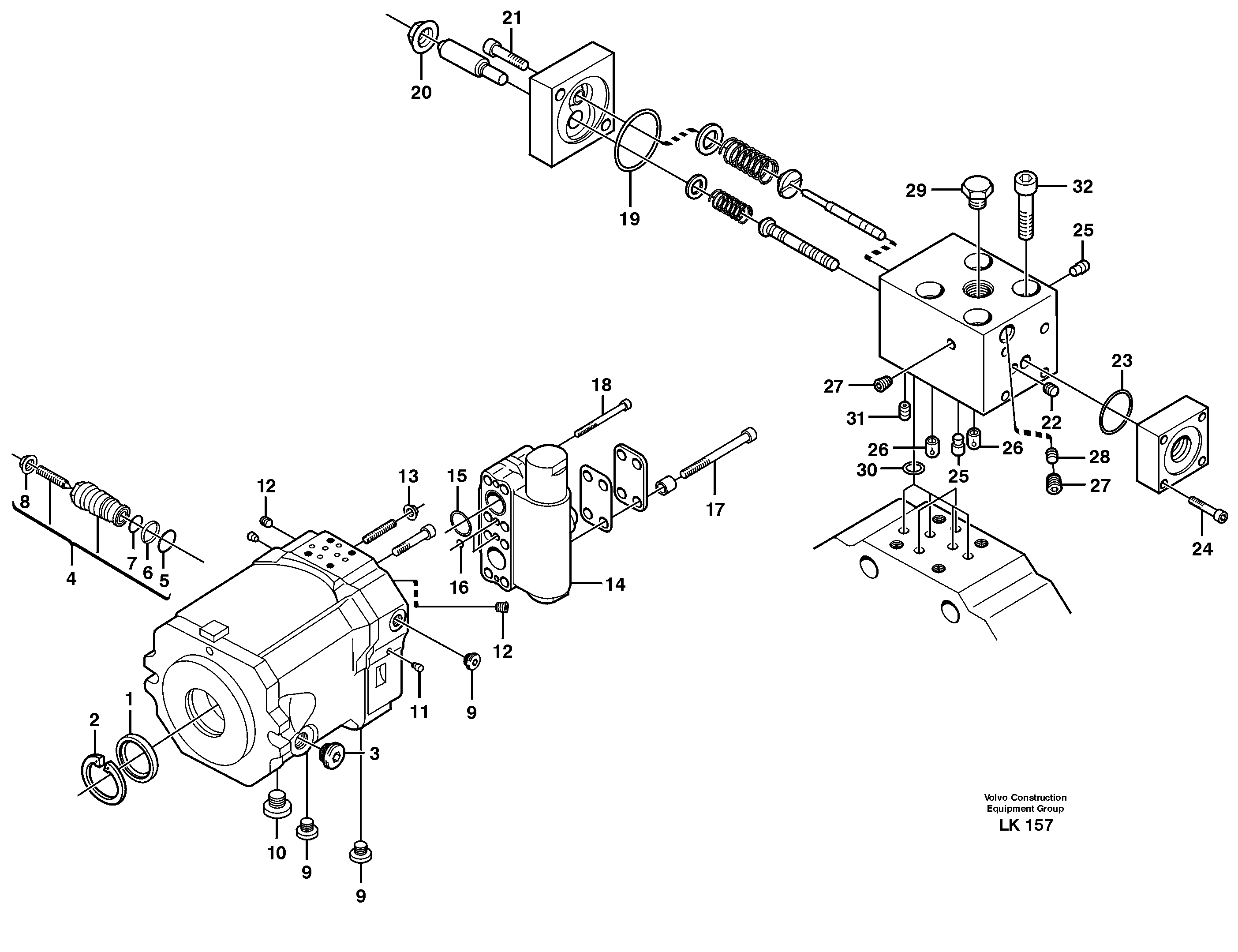 Track gear, travel — volvo parts diagram
