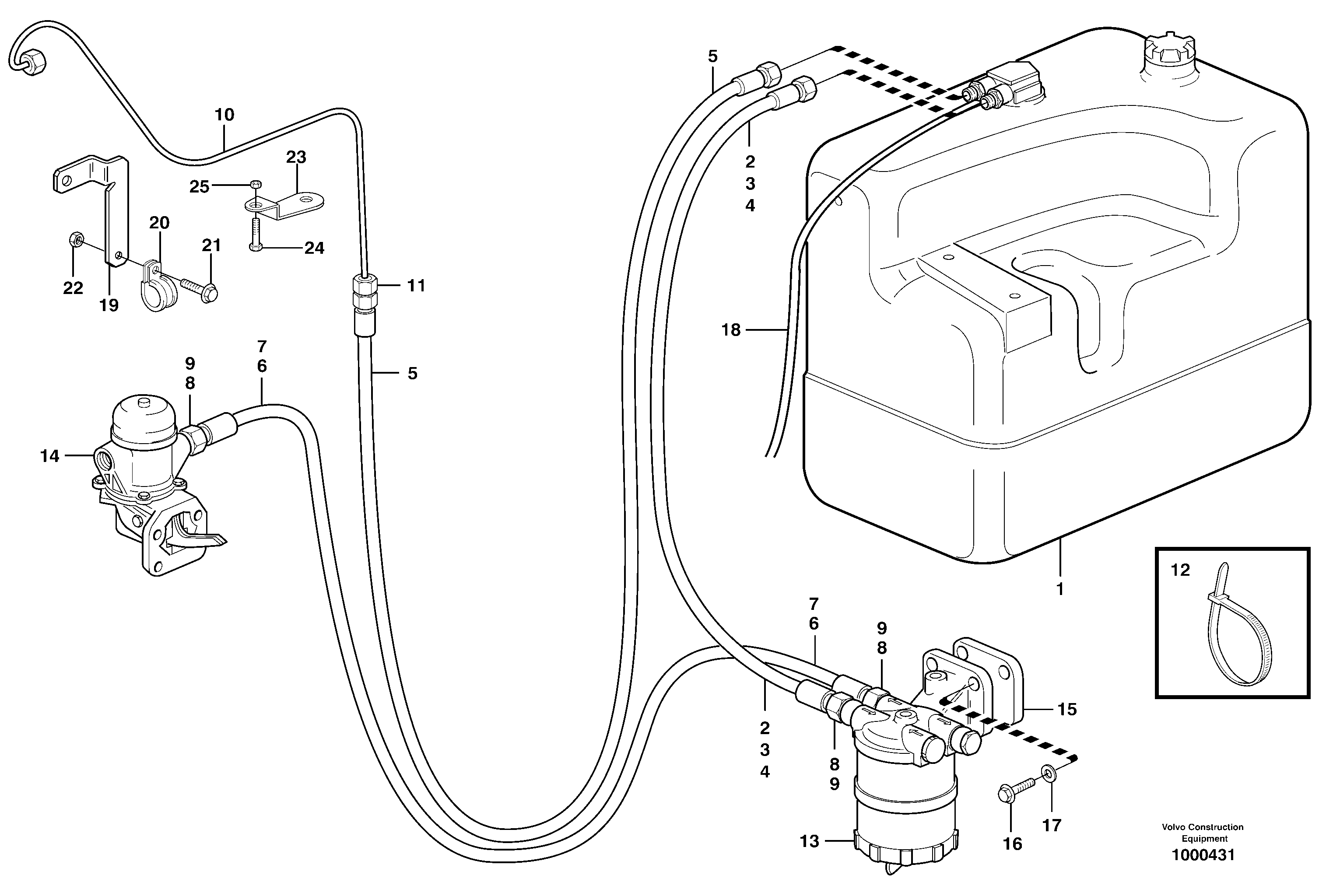 Fuel pipe - Fuel tank — volvo parts diagram
