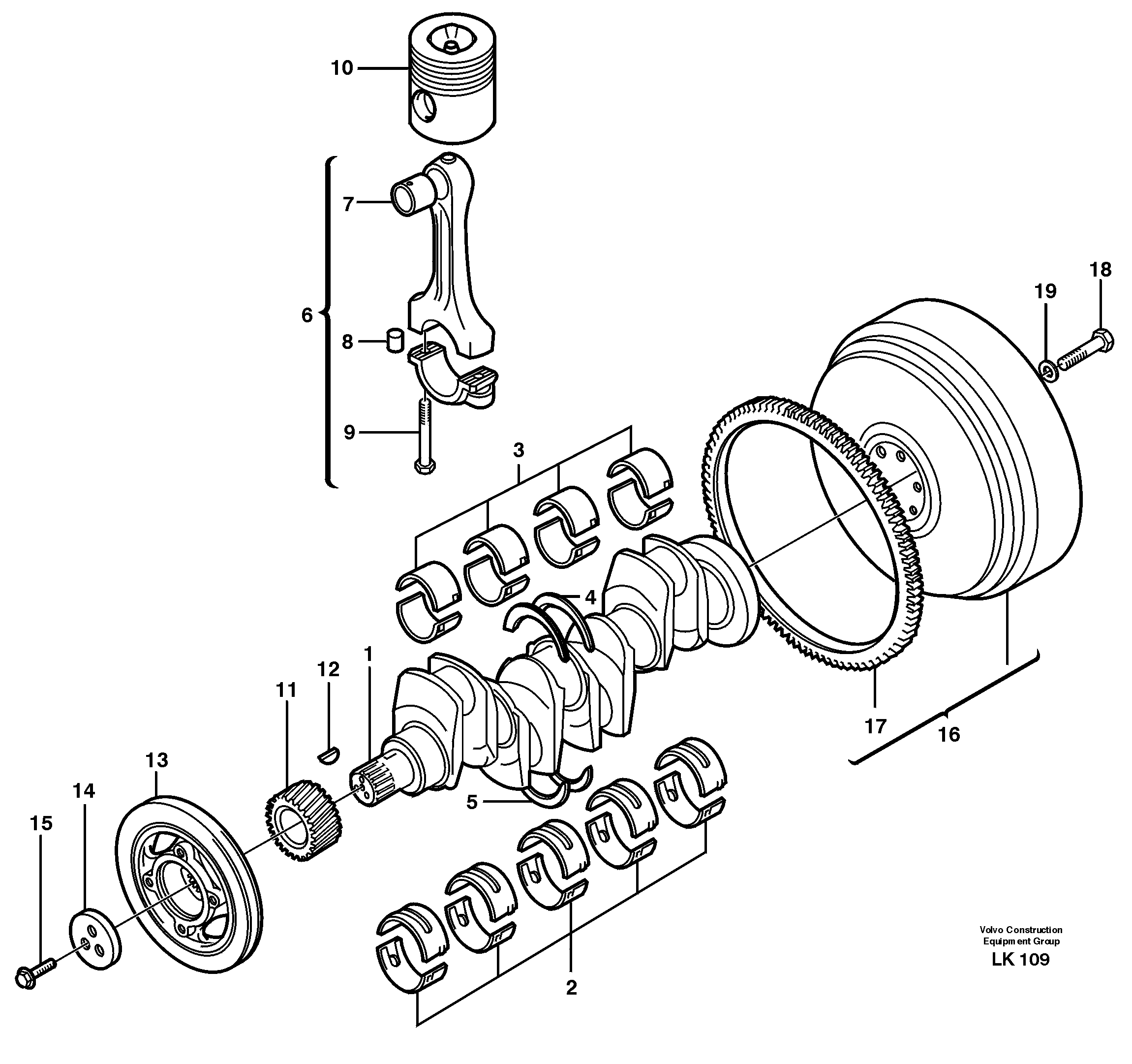 Crankshaft and related parts — volvo parts diagram