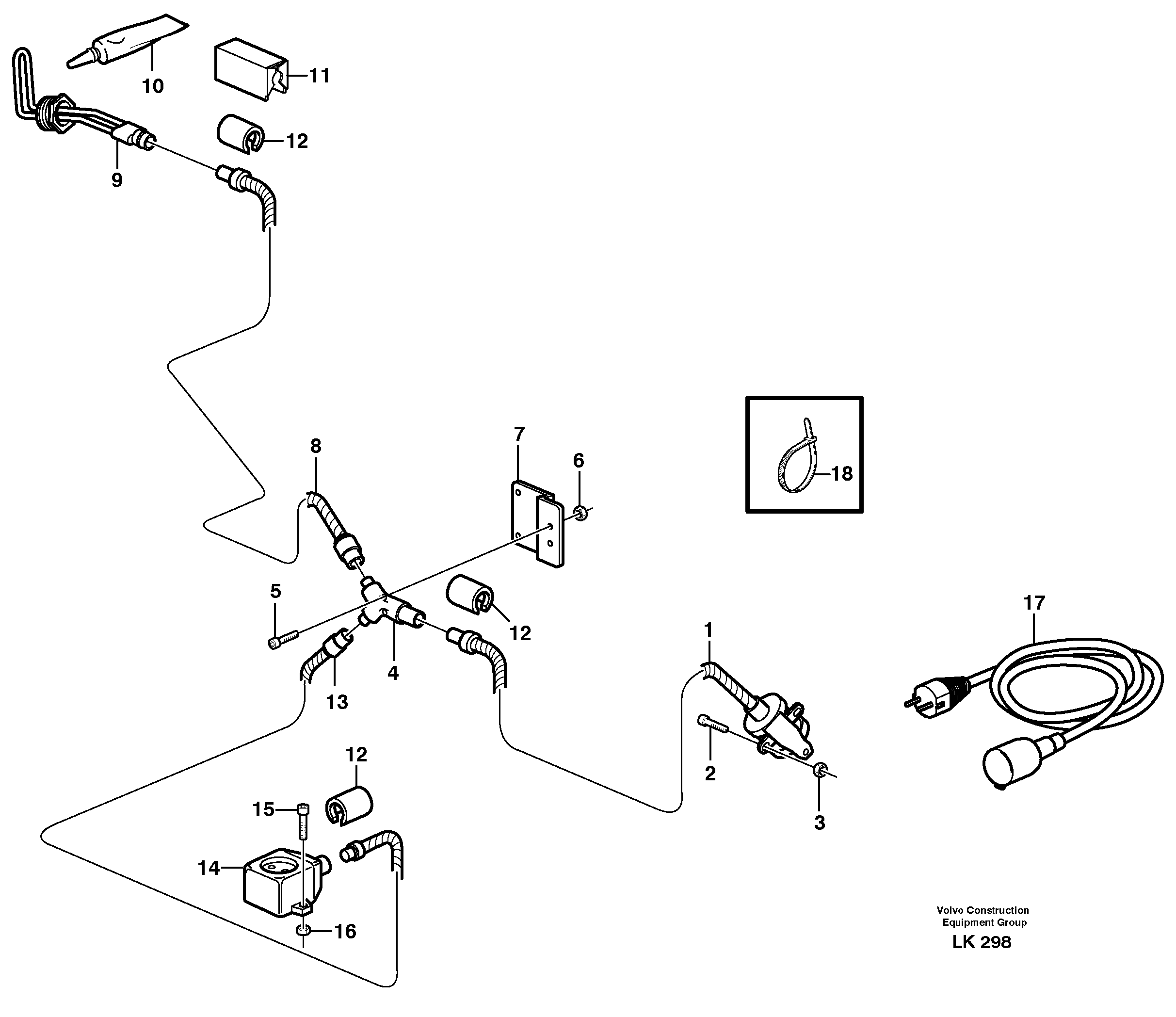 Engine heater 14302798 — volvo parts diagram