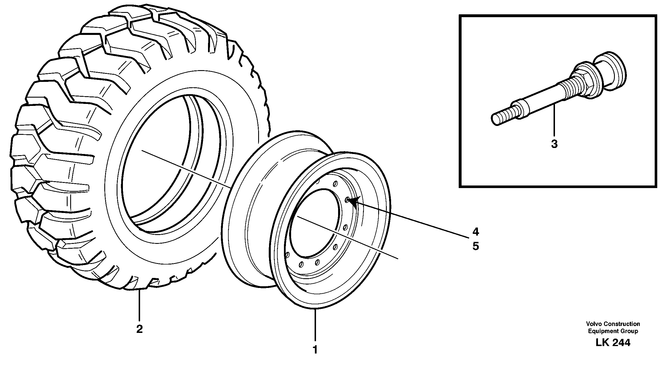 Wheels, wide-base 14302786, 14302967, 14311174 — volvo parts diagram