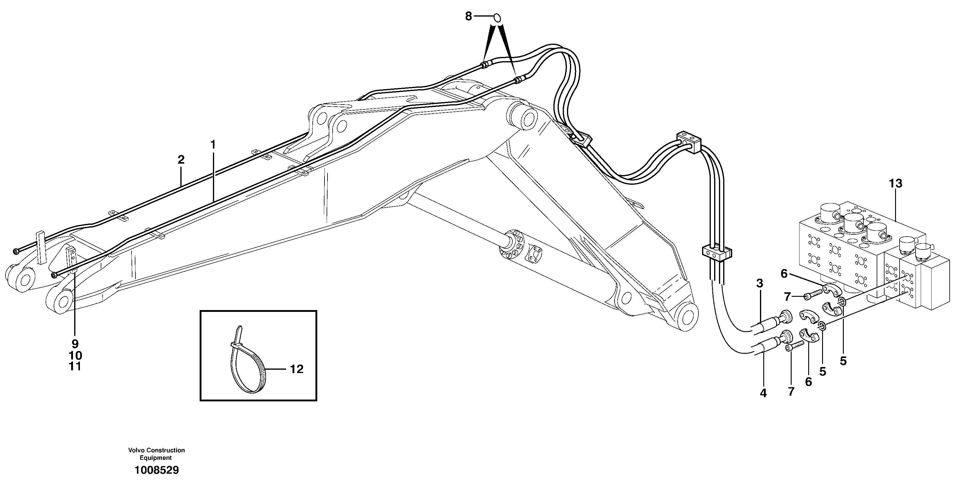 Hydr. equipm. on adjustable boom, X5  14311173 — volvo parts diagram