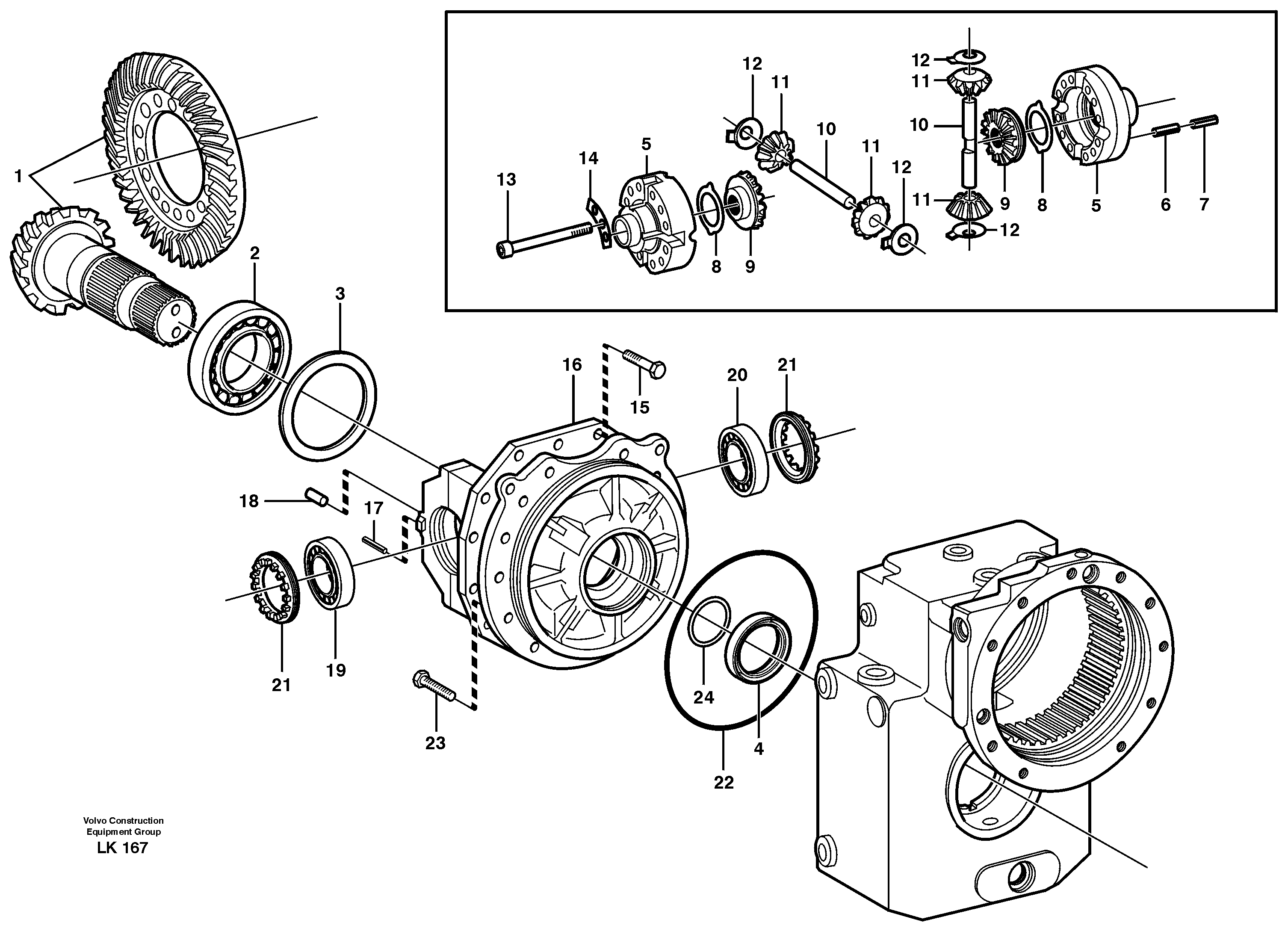 Rear axle, Differential  14311155, 14303090, 14303091 — volvo parts diagram