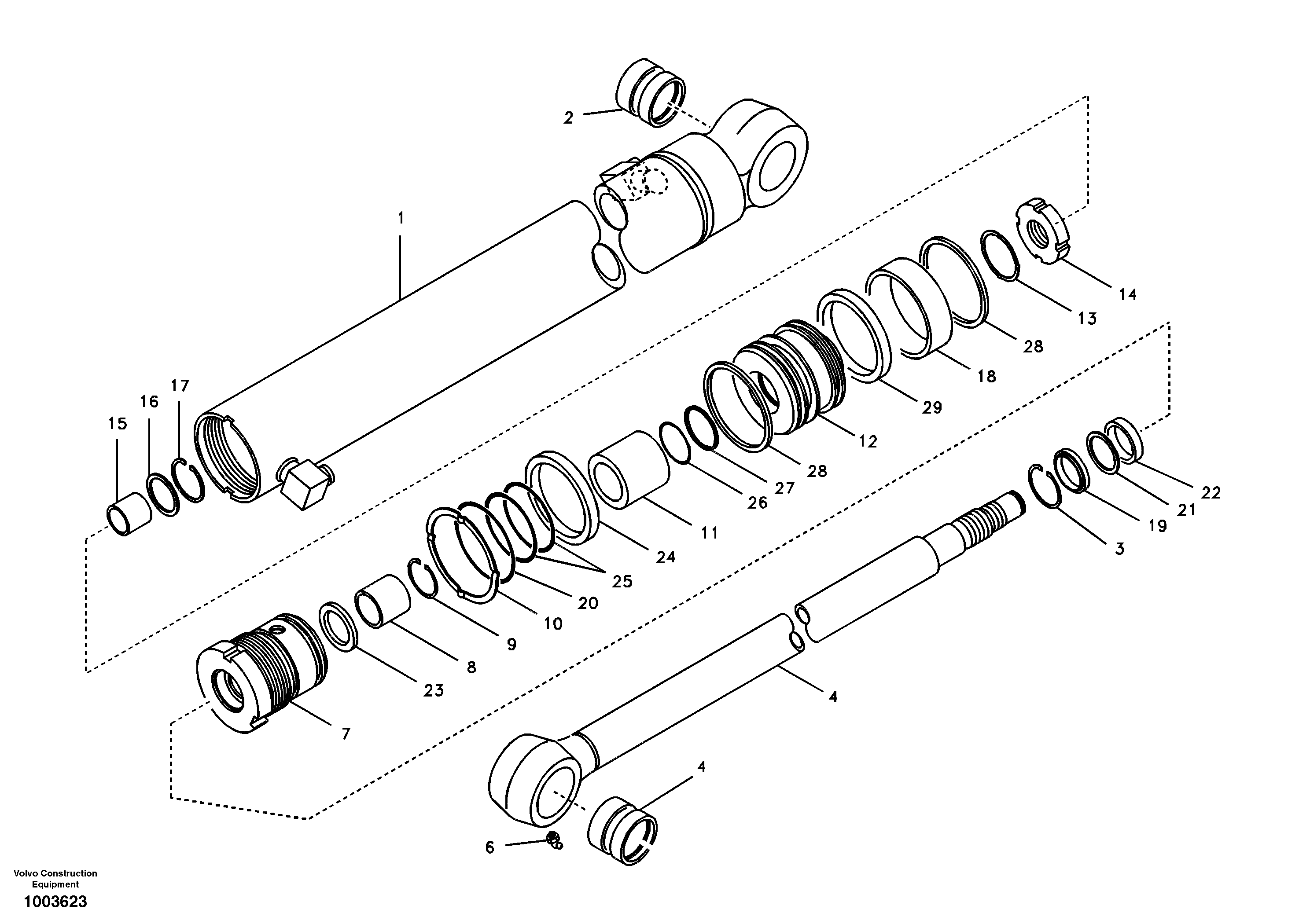 Dipper arm cylinder — volvo parts diagram