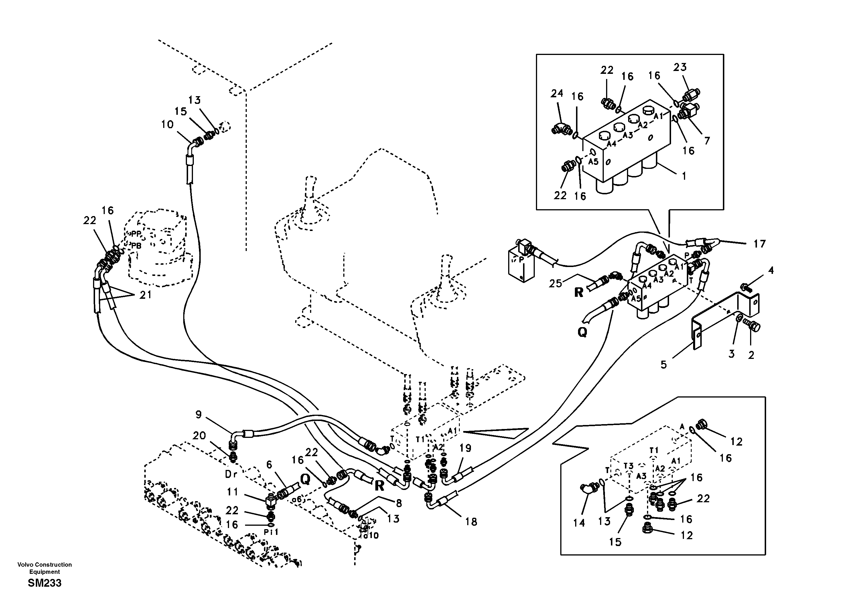 Servo system, control valve to solenoid valve — volvo parts diagram