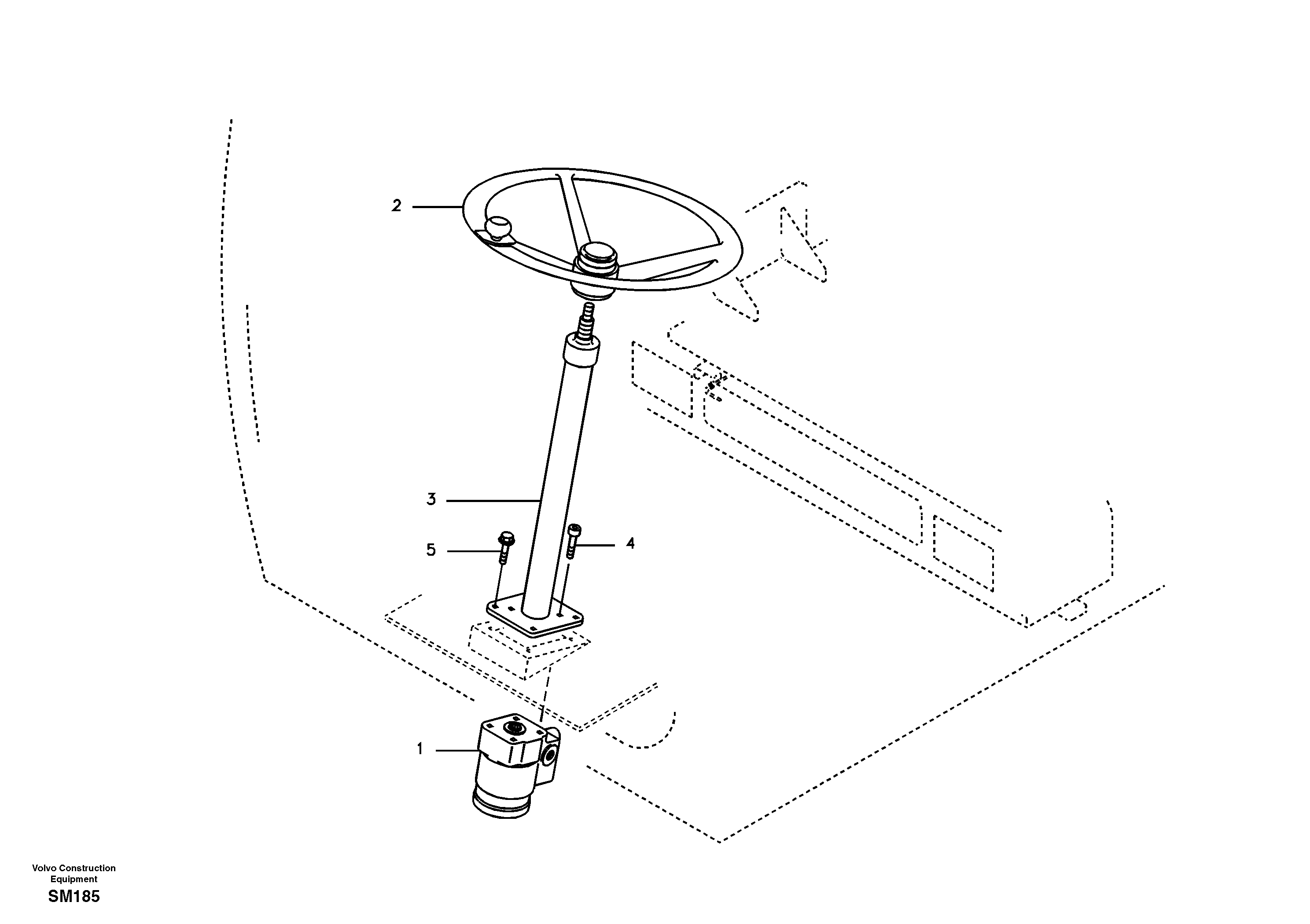 Steering wheel and column — volvo parts diagram