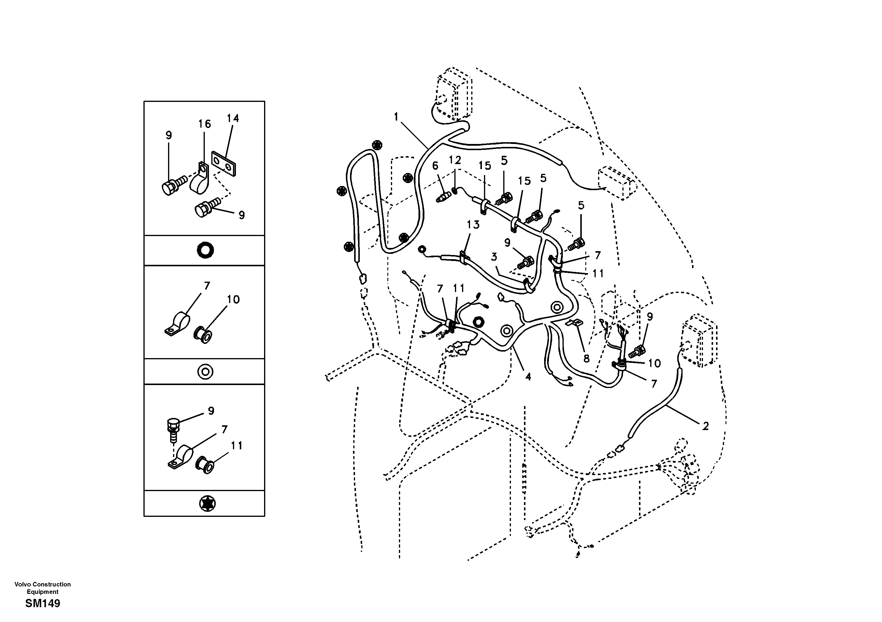 Cable harness, engine — volvo parts diagram