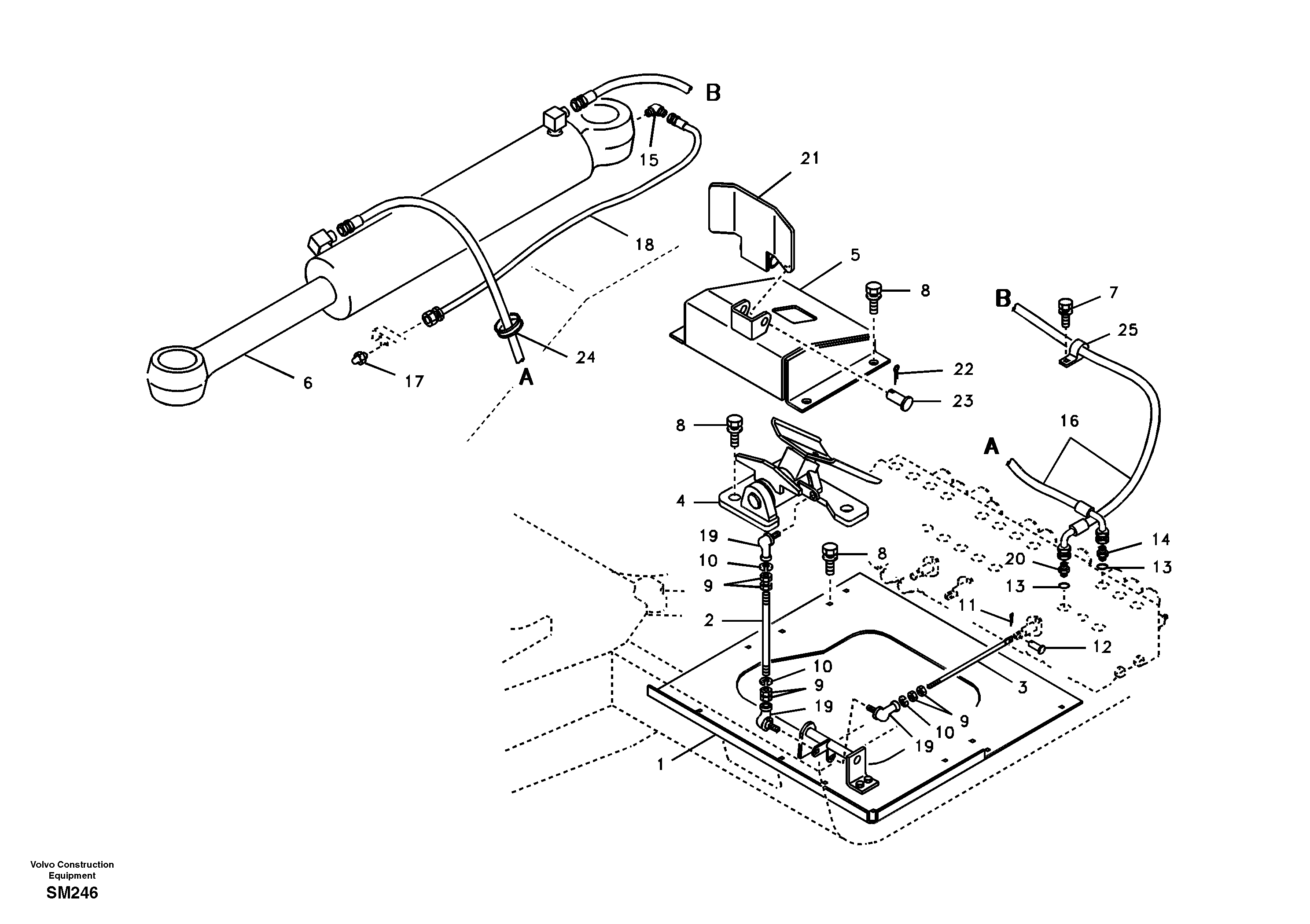 Boom swing system — volvo parts diagram
