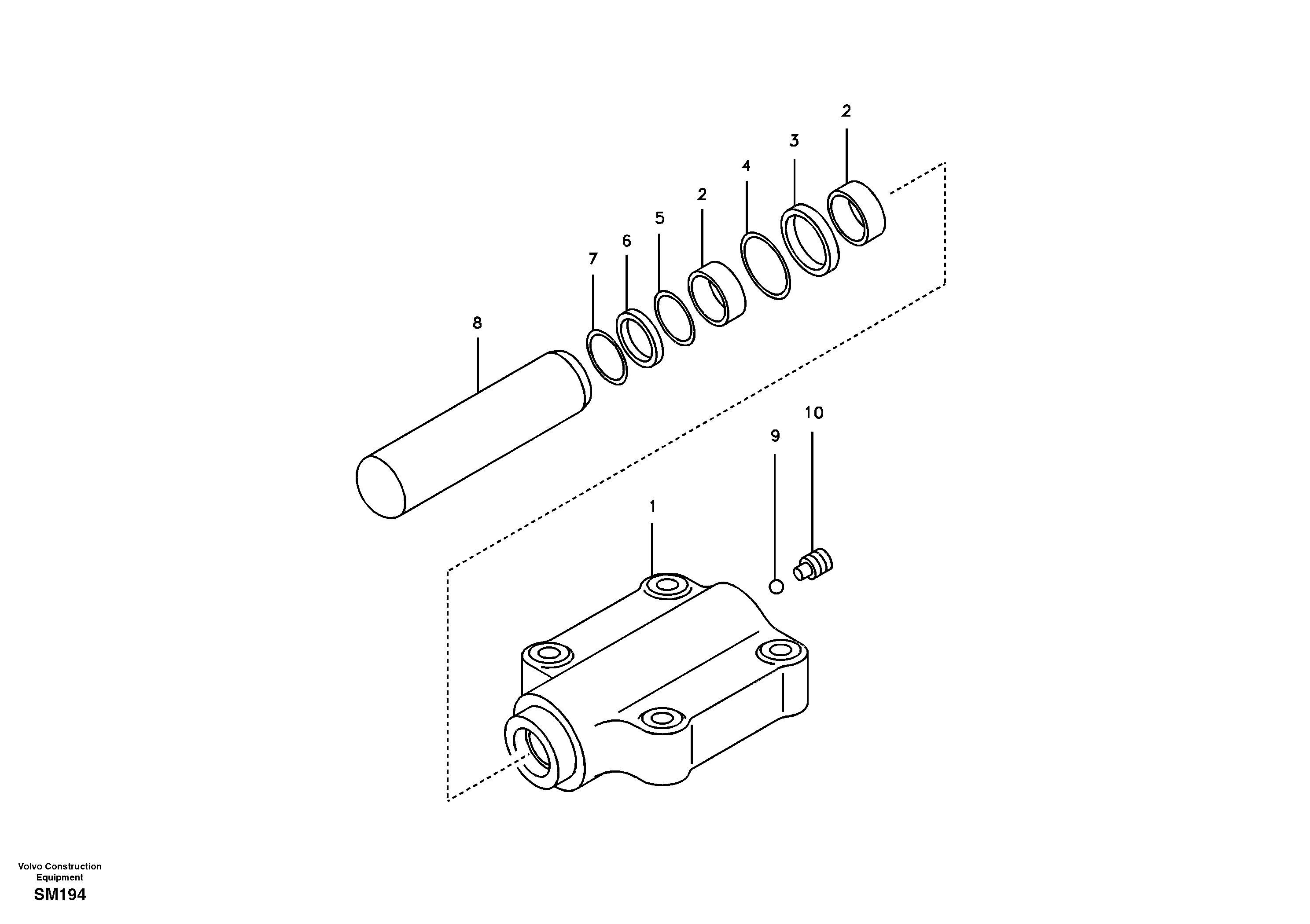 Axle locking cylinder — volvo parts diagram