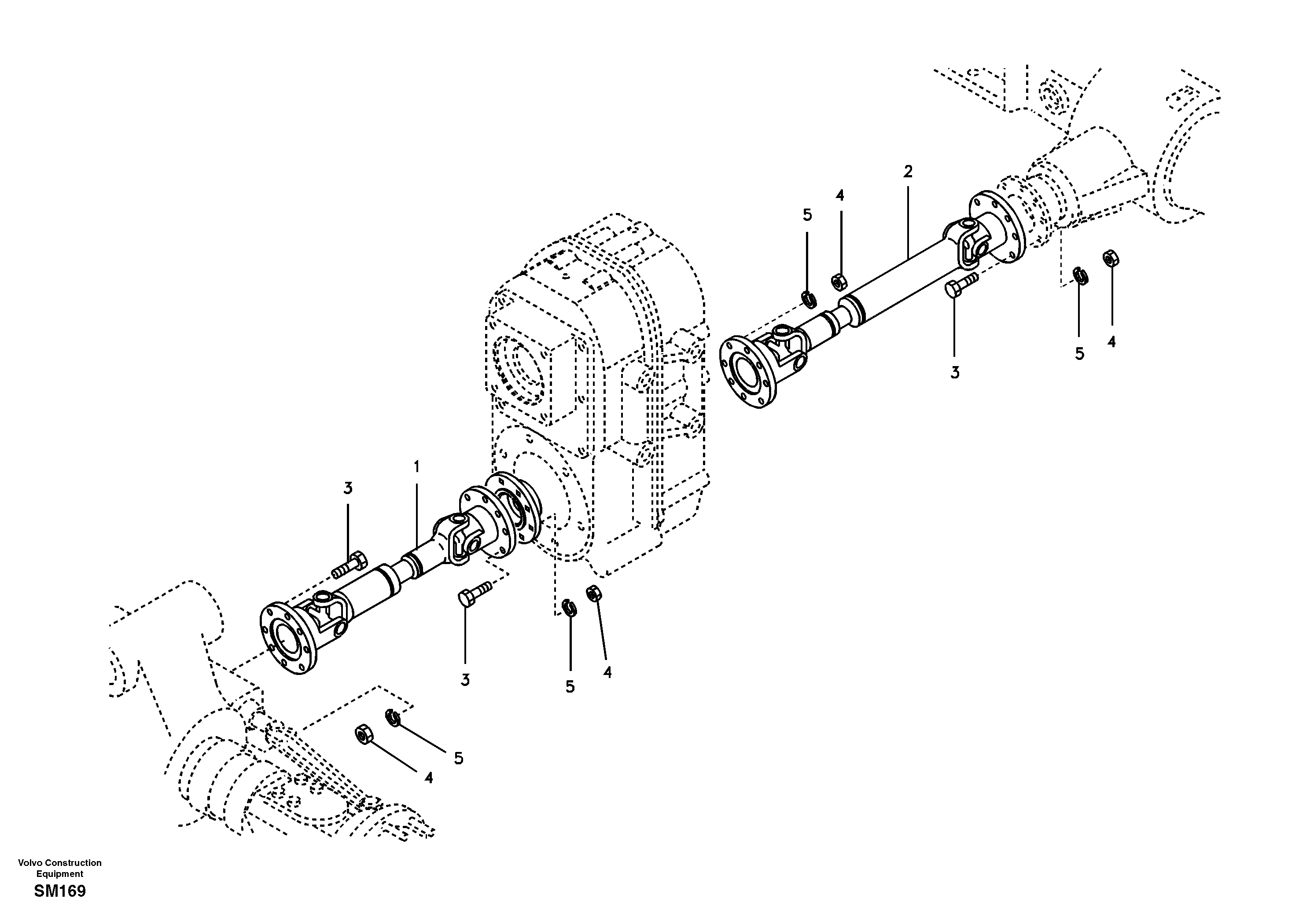 Propeller shaft, mounting — volvo parts diagram