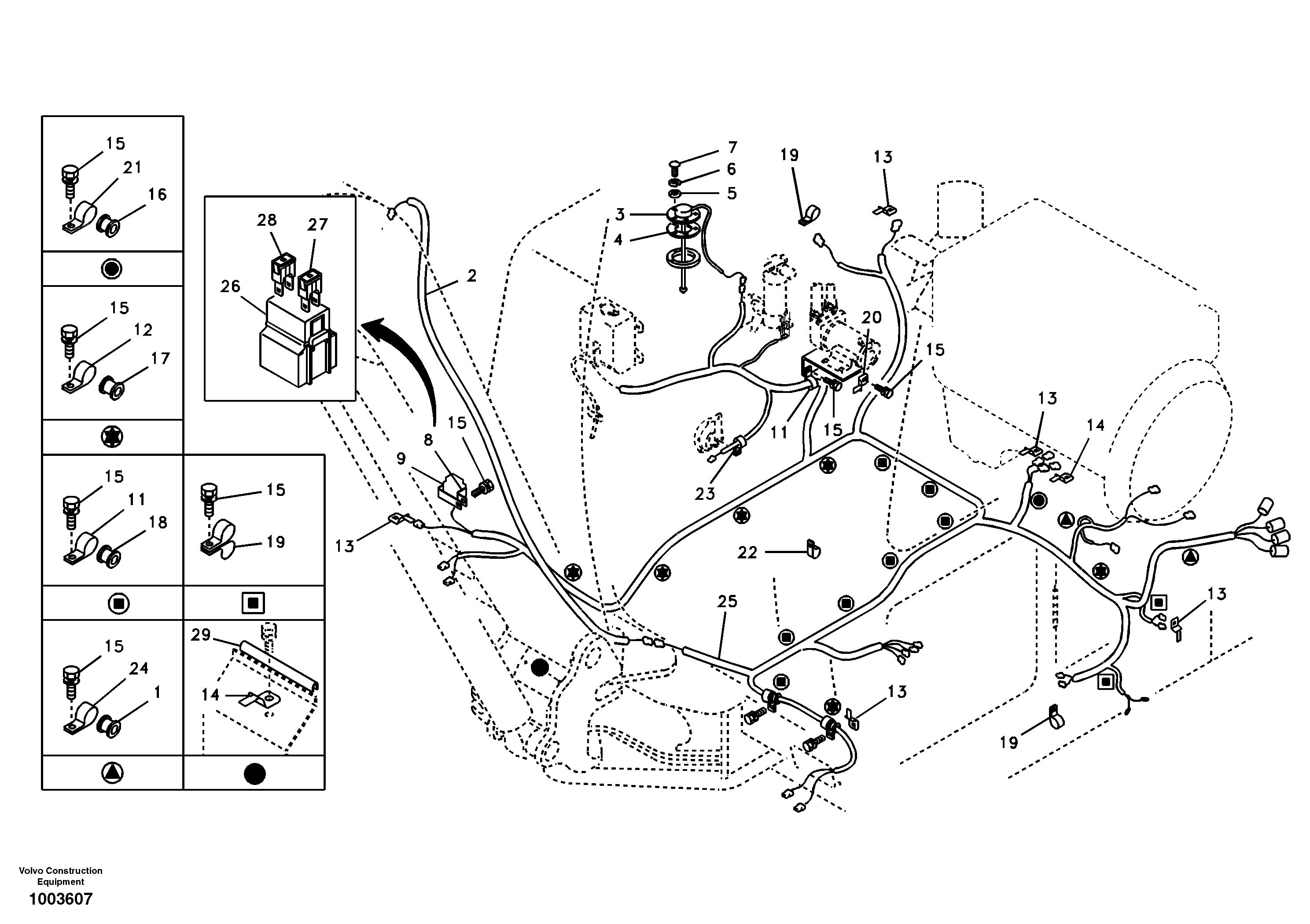 Cable and wire harness, main — volvo parts diagram