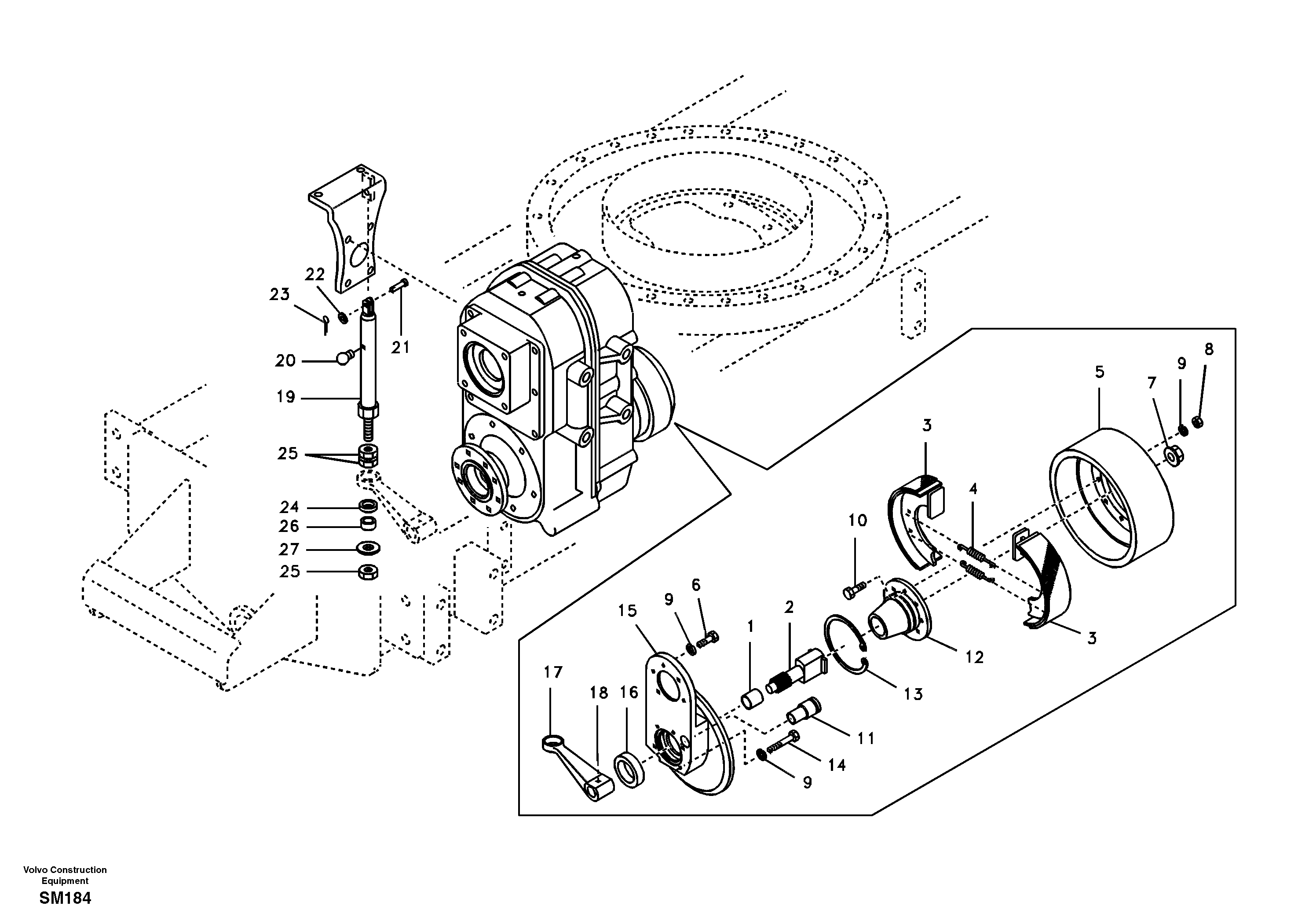 Parking brake system — volvo parts diagram
