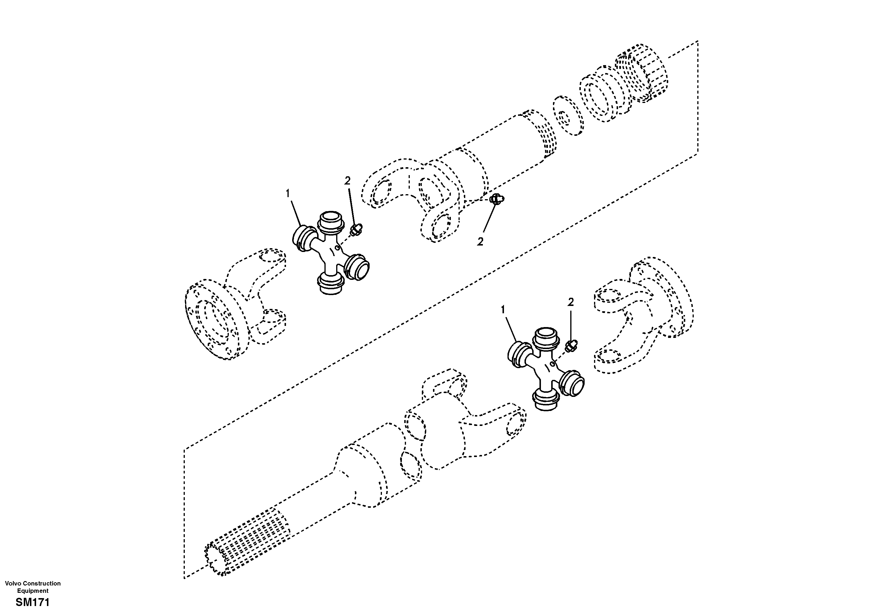 Propeller shaft, rear — volvo parts diagram