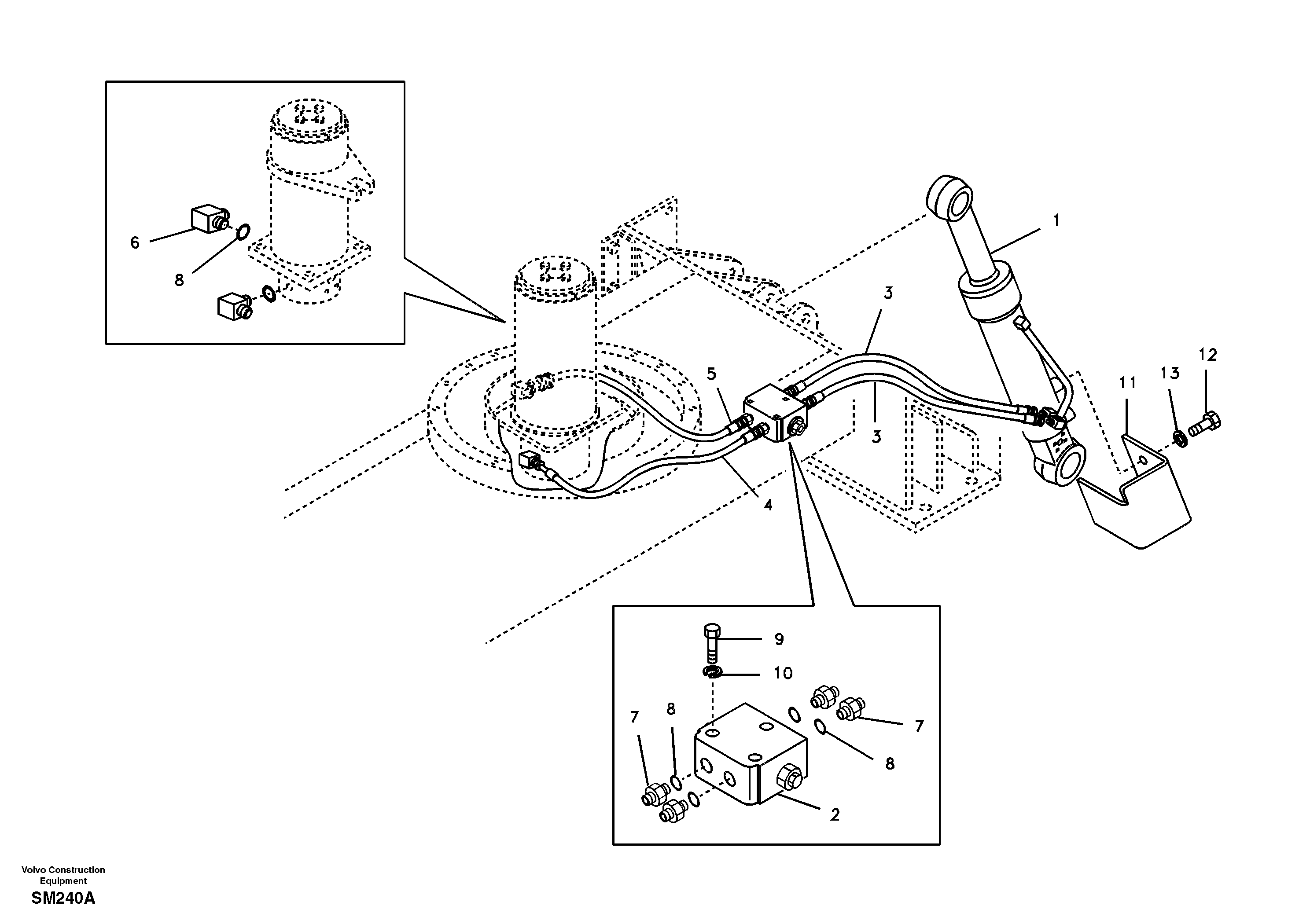 Working hydraulic, dozer blade — volvo parts diagram