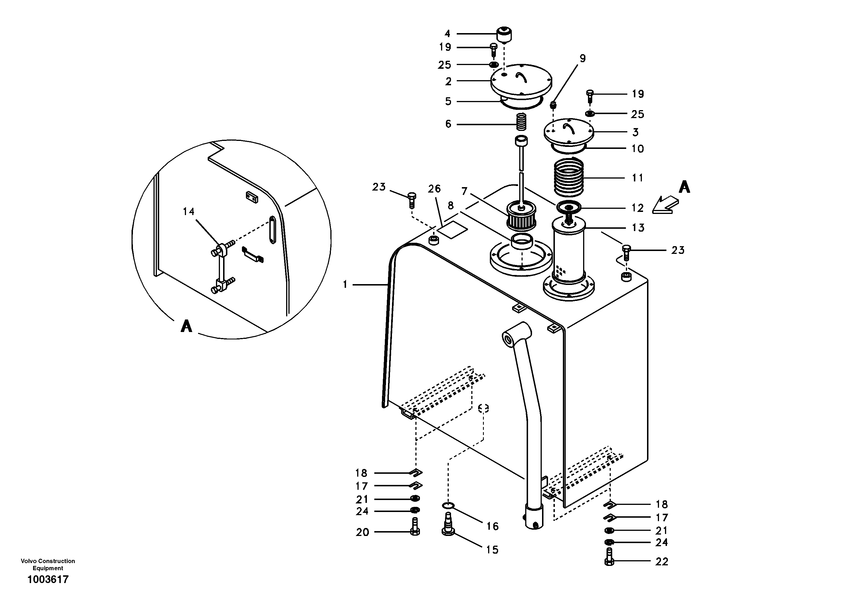 Hydraulic oil tank — volvo parts diagram