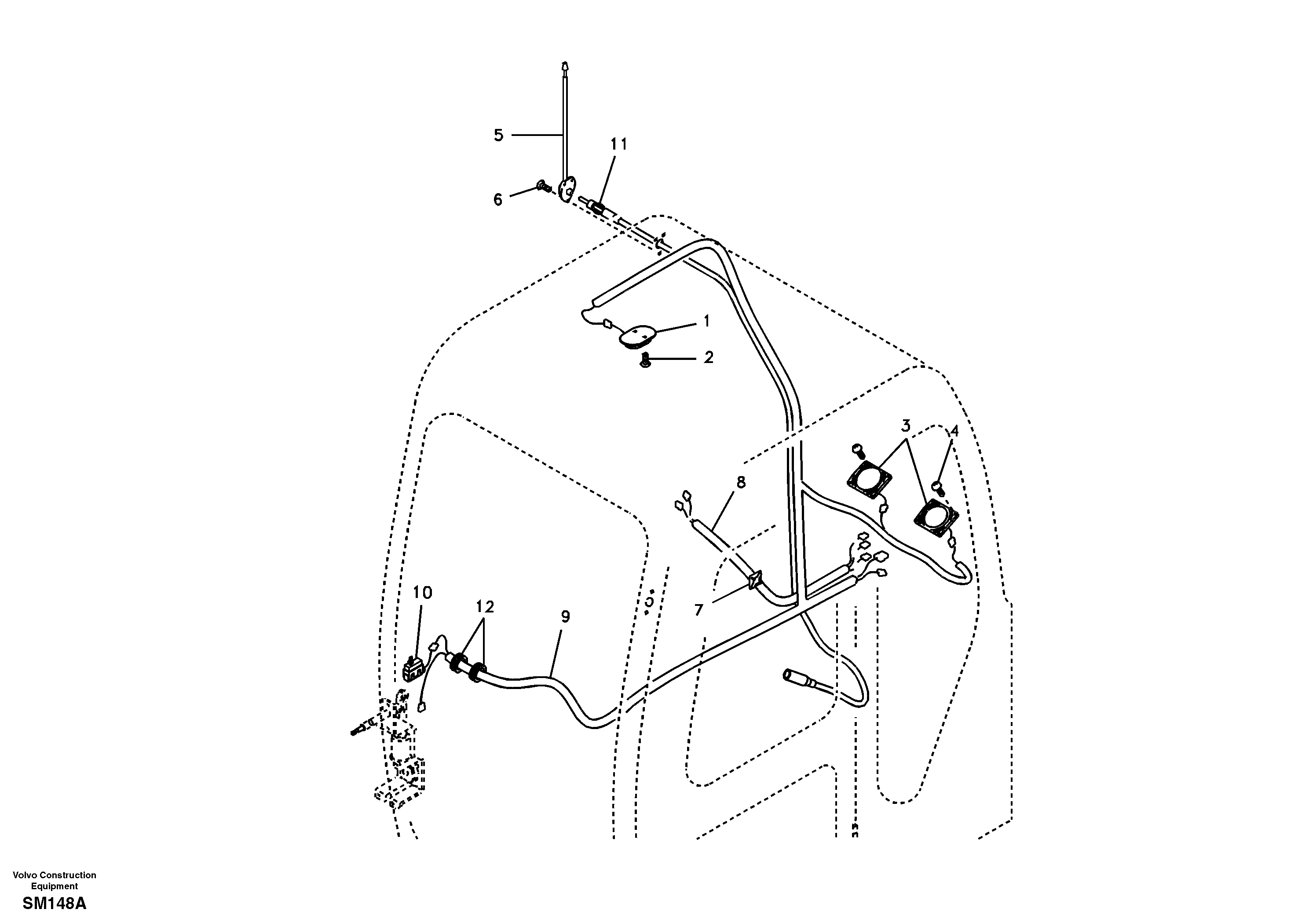 Cable harnesses, cab — volvo parts diagram