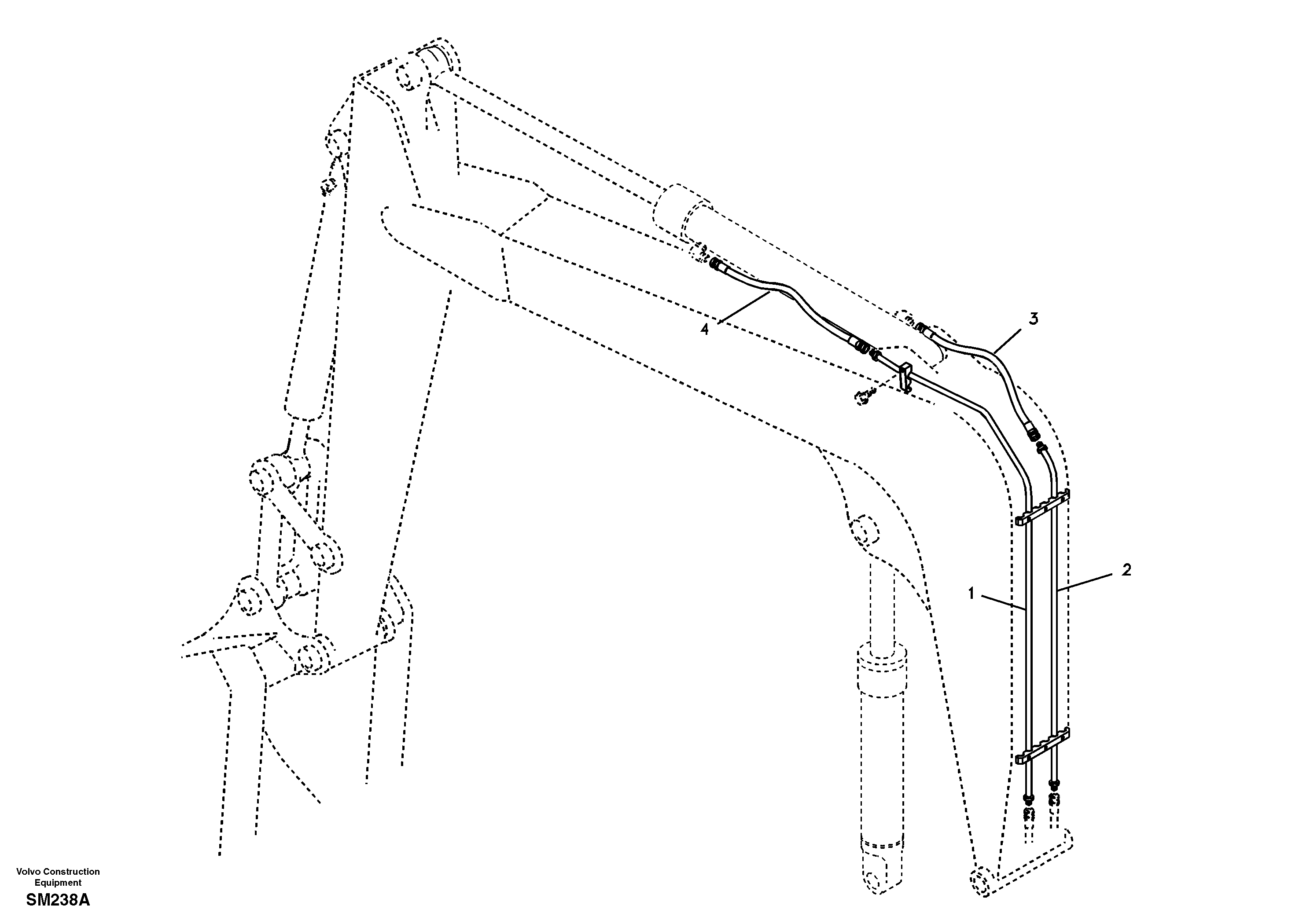 Working hydraulic, dipper arm — volvo parts diagram