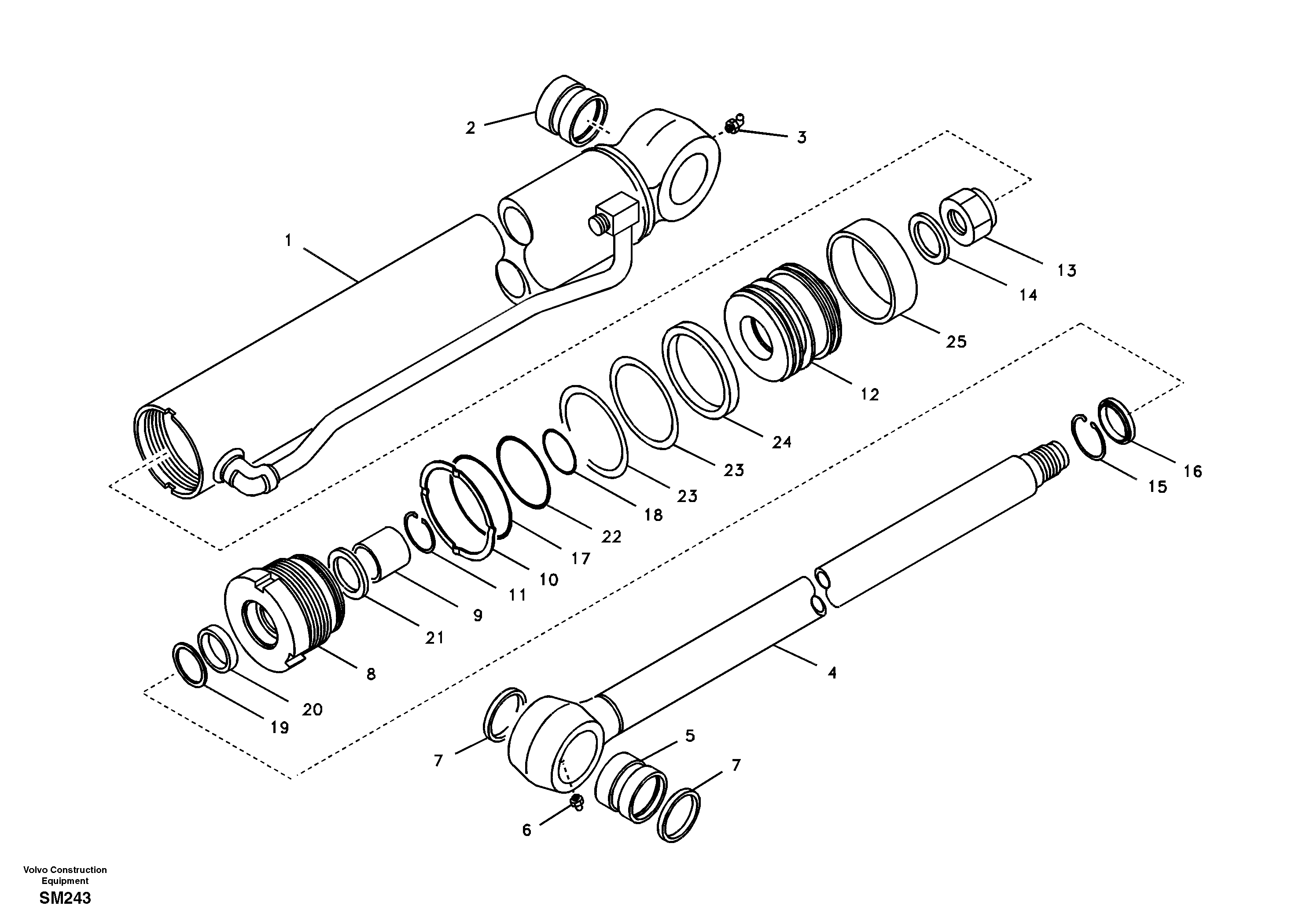 Bucket cylinder — volvo parts diagram