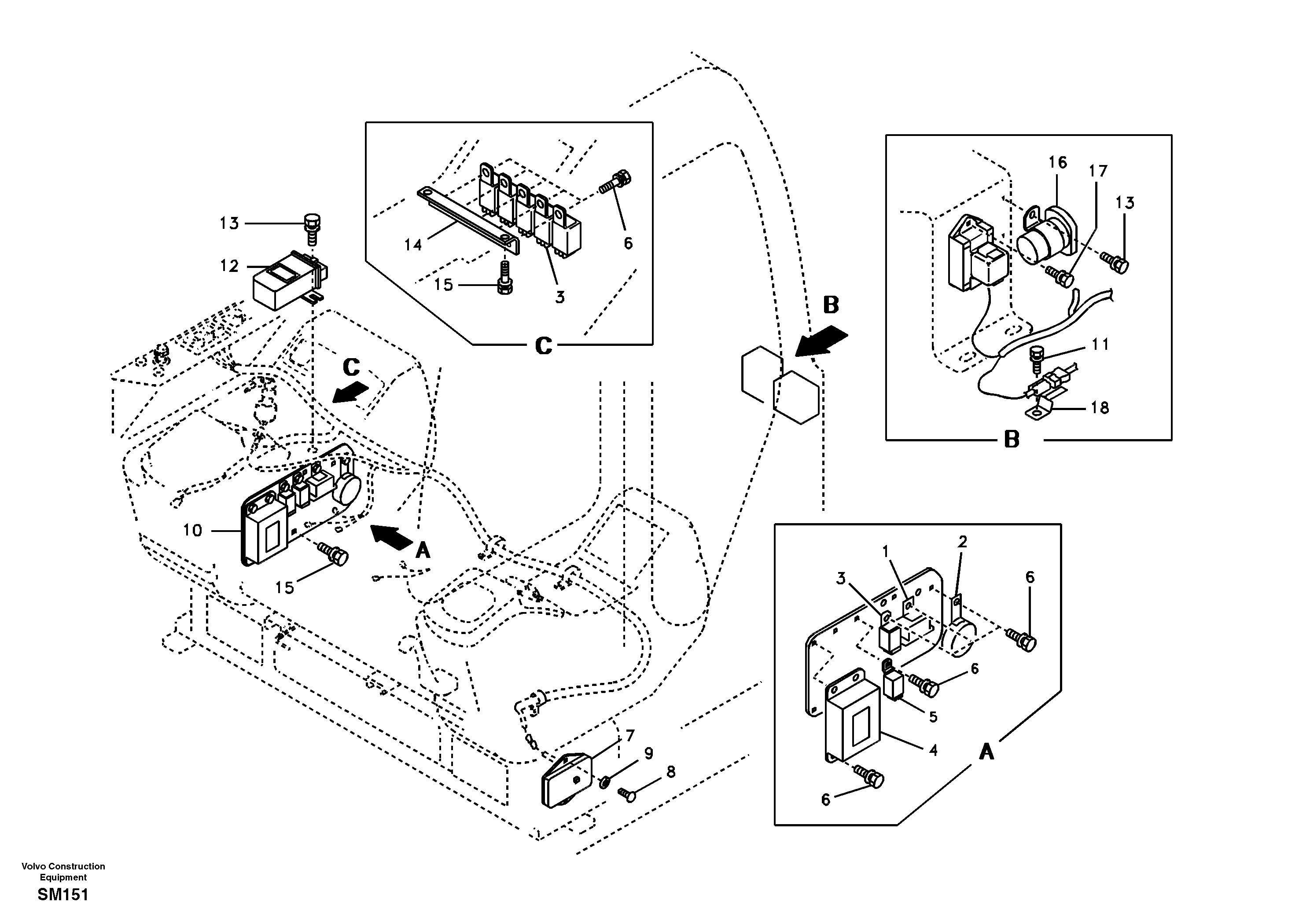 Electrical distribution box — volvo parts diagram