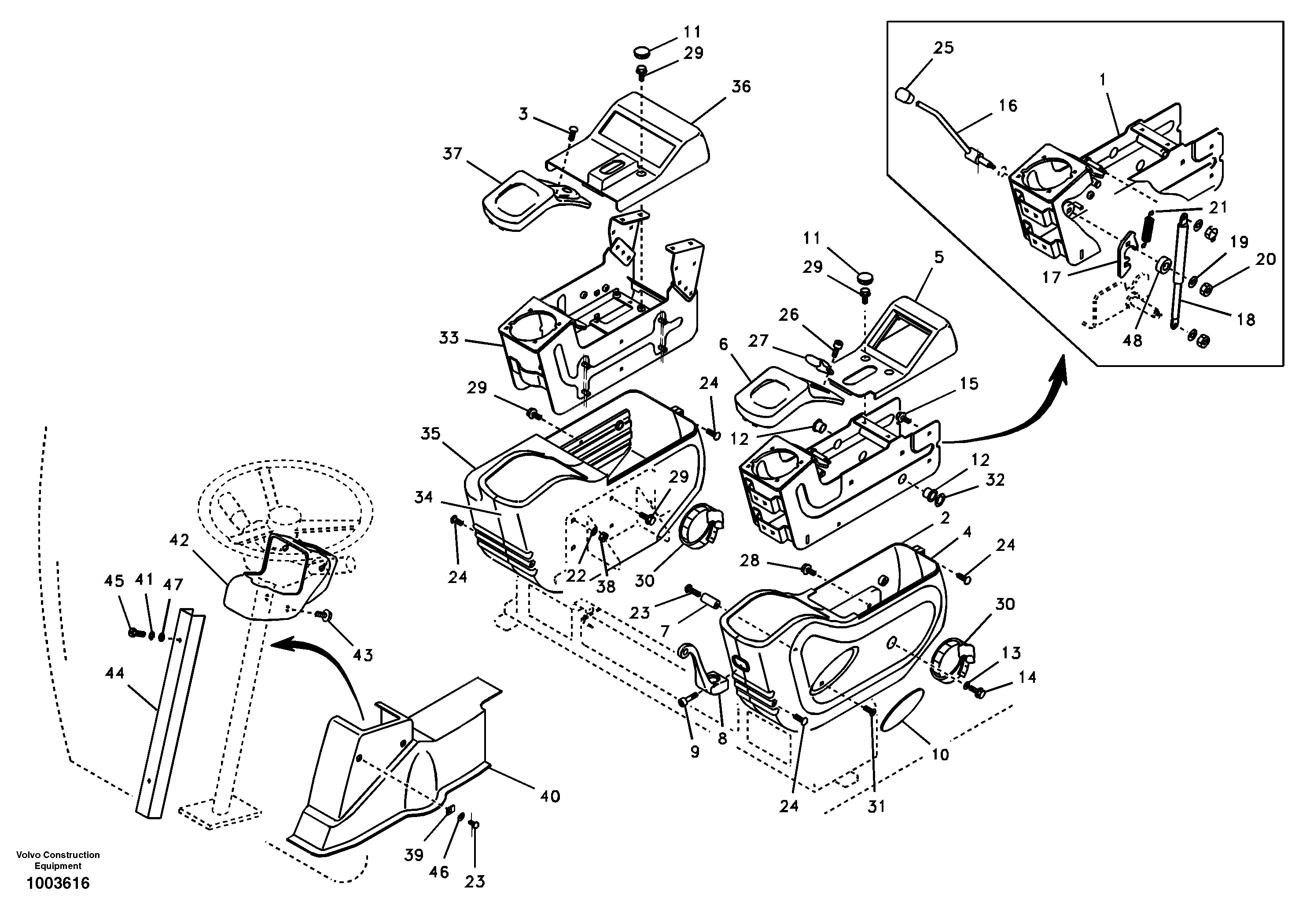 Instrument panel, control panel — volvo parts diagram