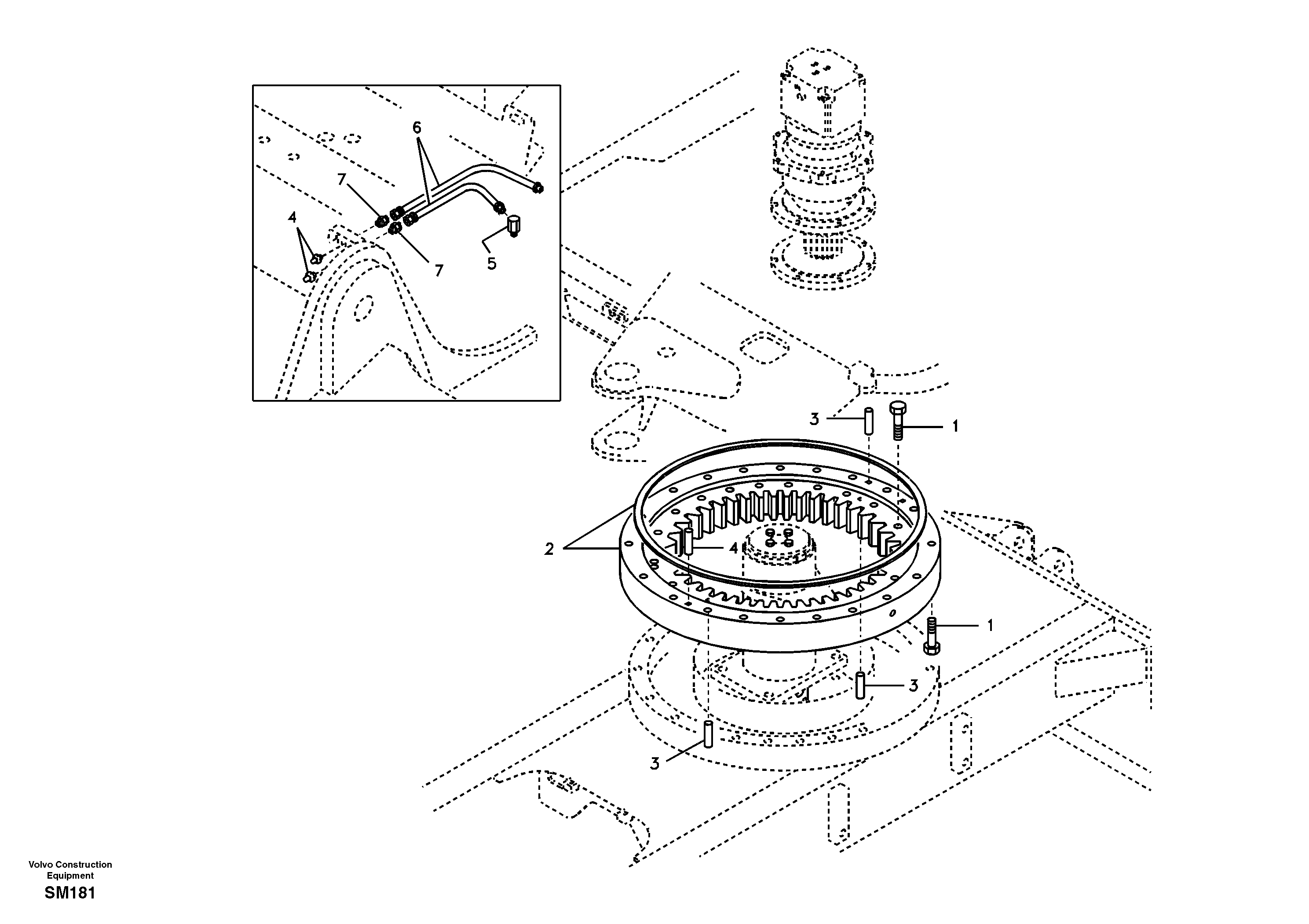 Swing system — volvo parts diagram