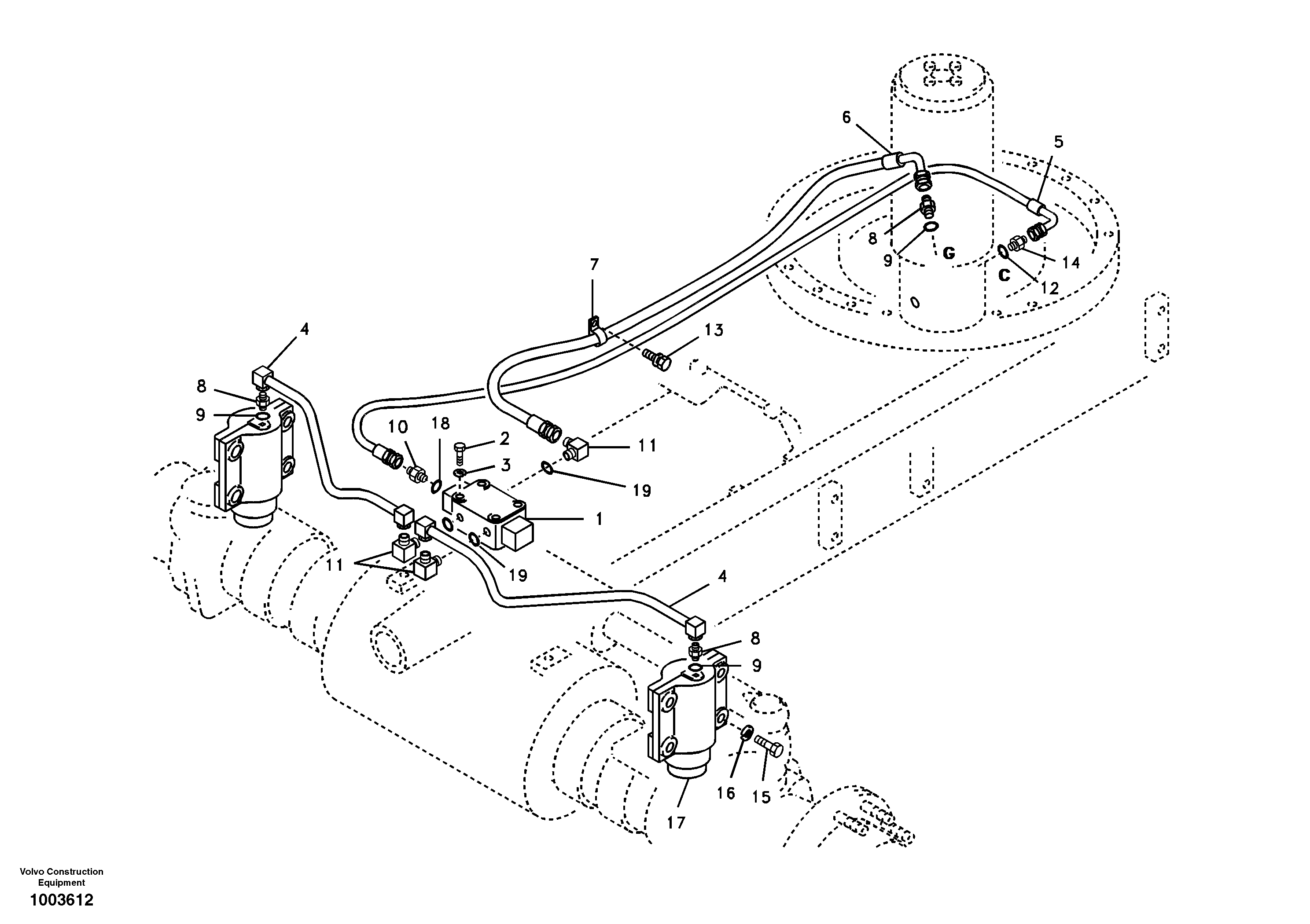 Axle locking system — volvo parts diagram
