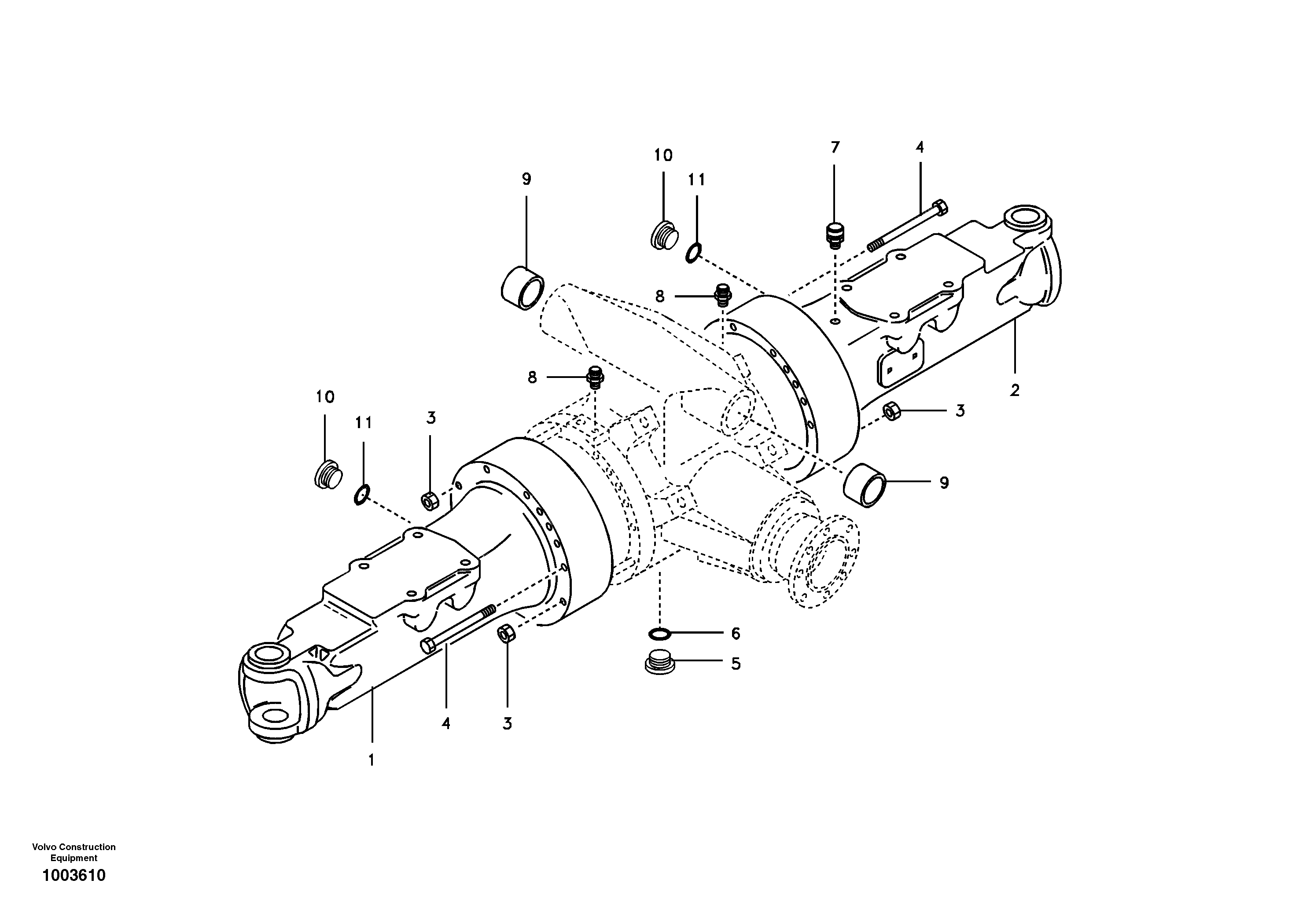 Housing, front axle — volvo parts diagram