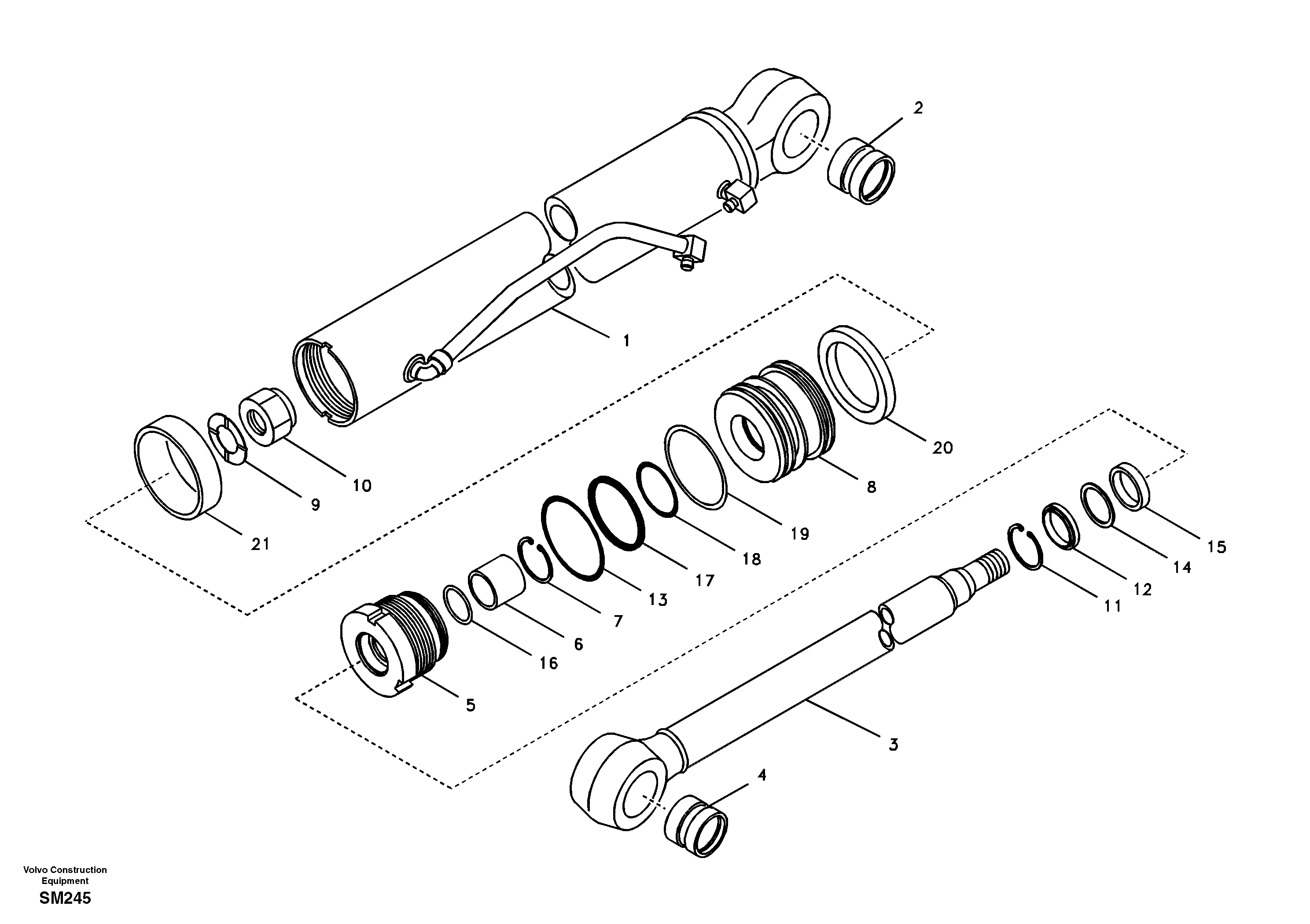 Dozer blade cylinder — volvo parts diagram