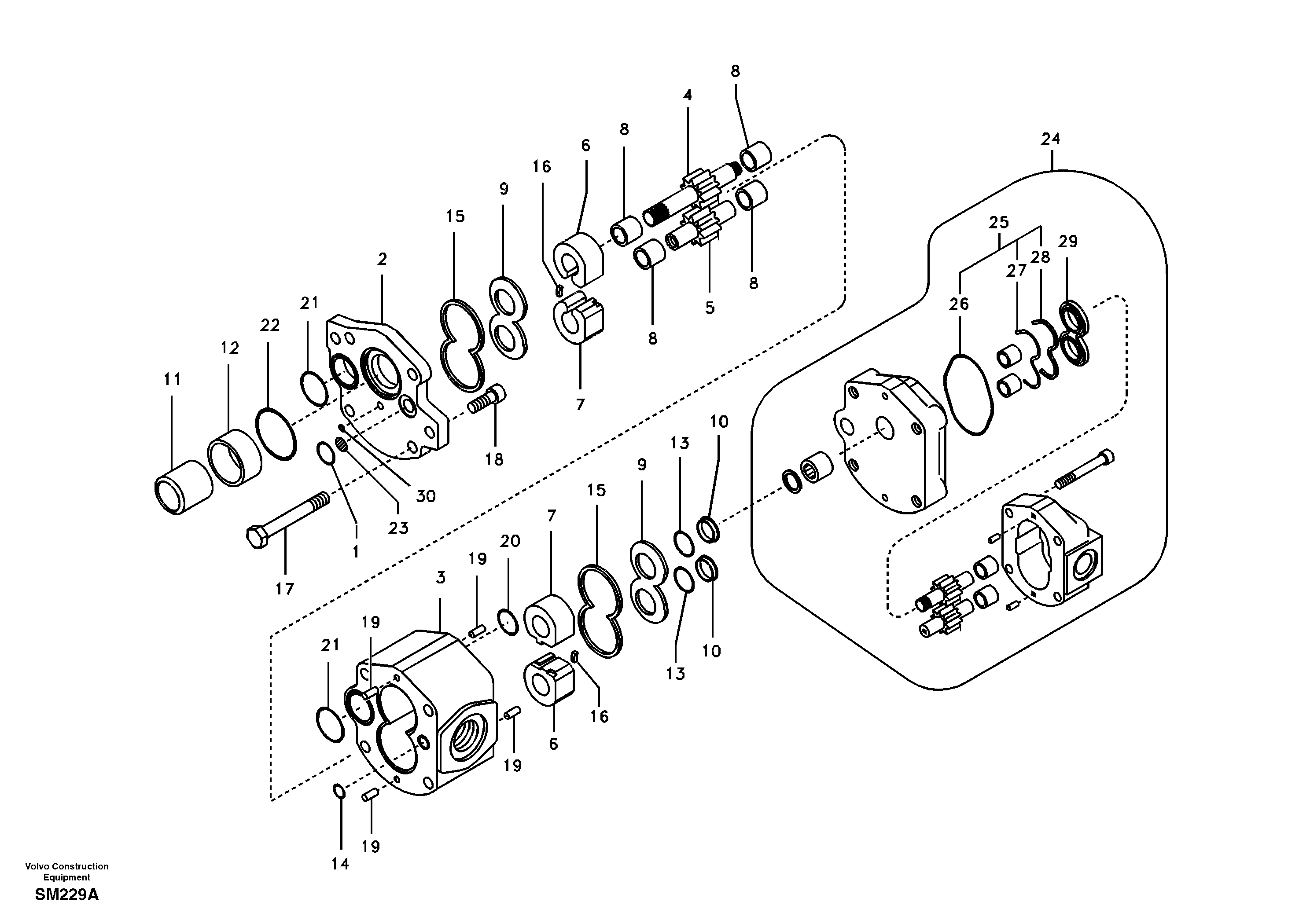 Hydraulic gear pump — volvo parts diagram