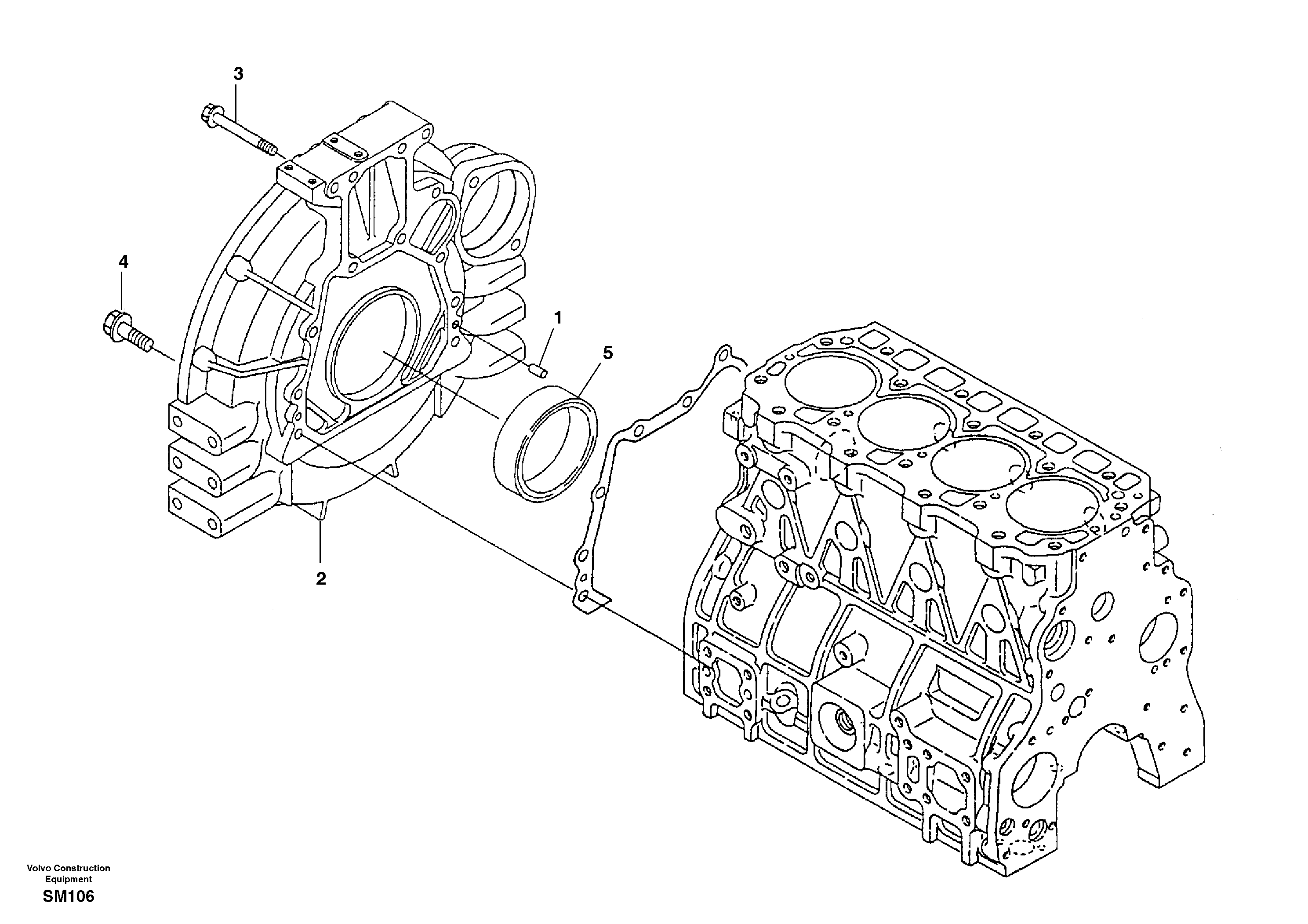 Flywheel housing — volvo parts diagram