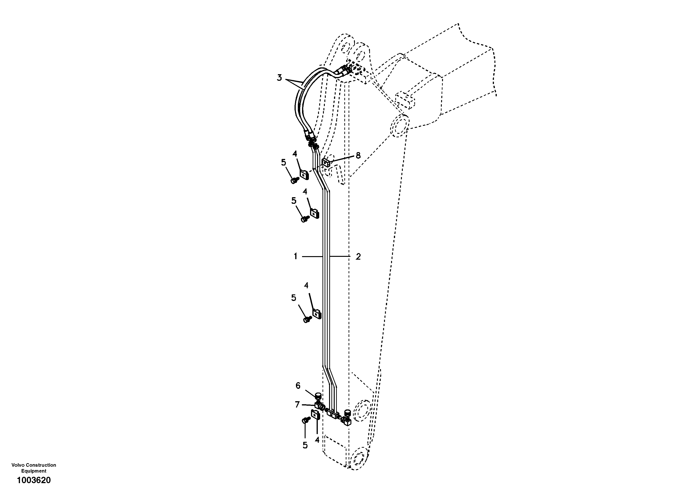 Quickfit hydraulic, dipper arm — volvo parts diagram