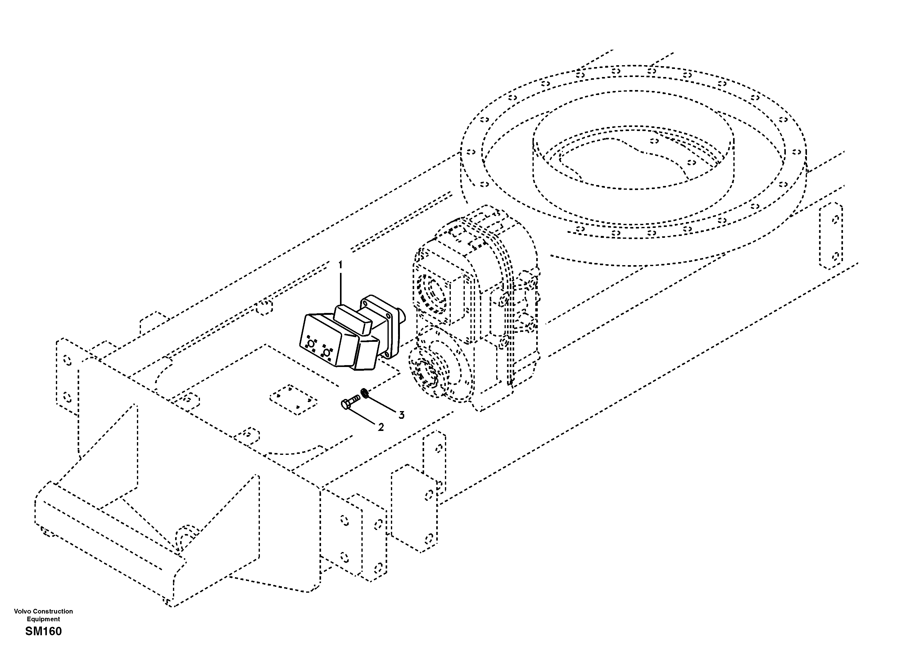 Travel motor with mounting parts — volvo parts diagram