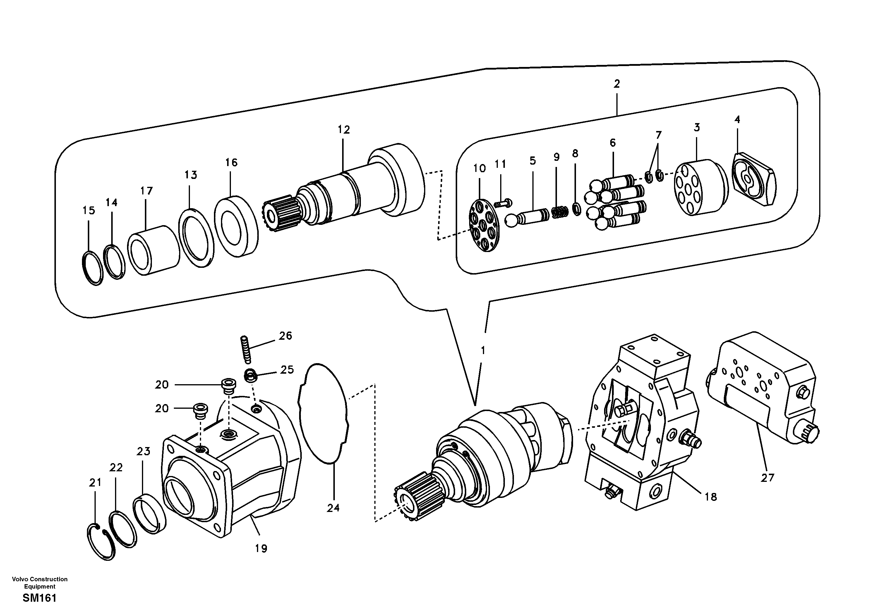 Travel motor — volvo parts diagram