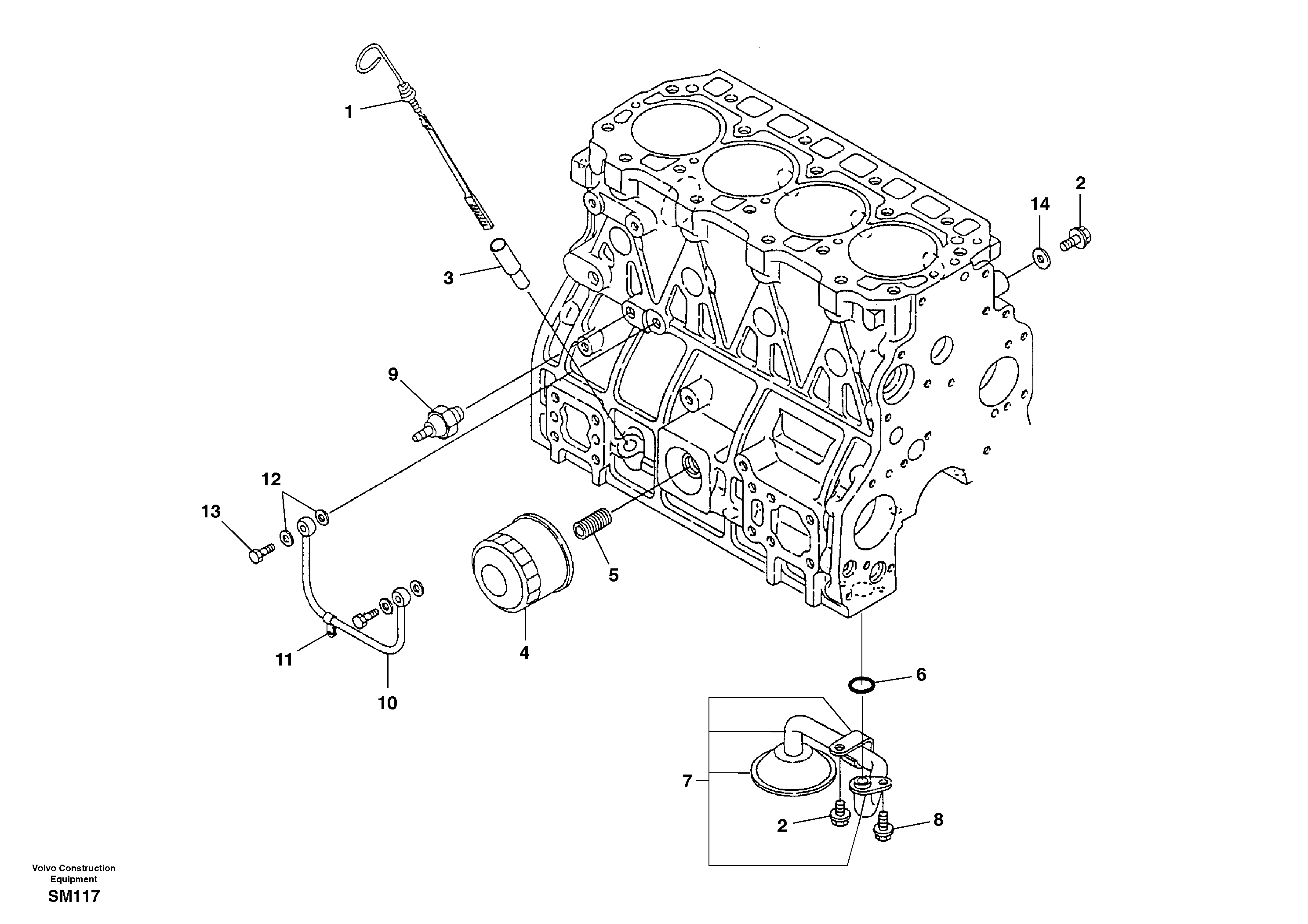 Lubricating oil system — volvo parts diagram