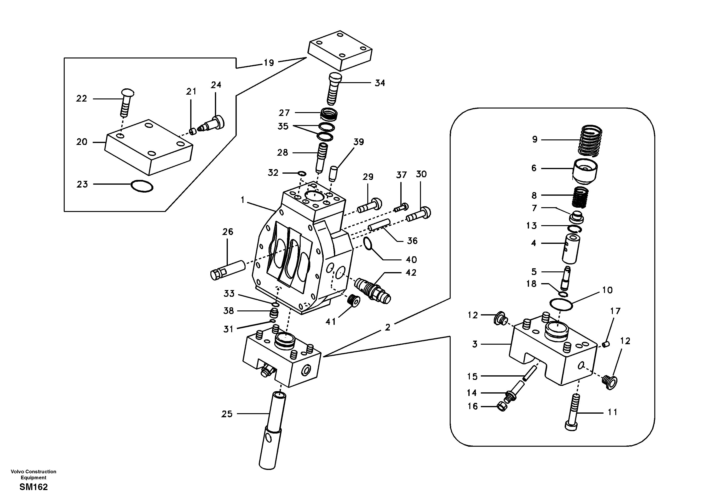 Control valve, travel motor — volvo parts diagram