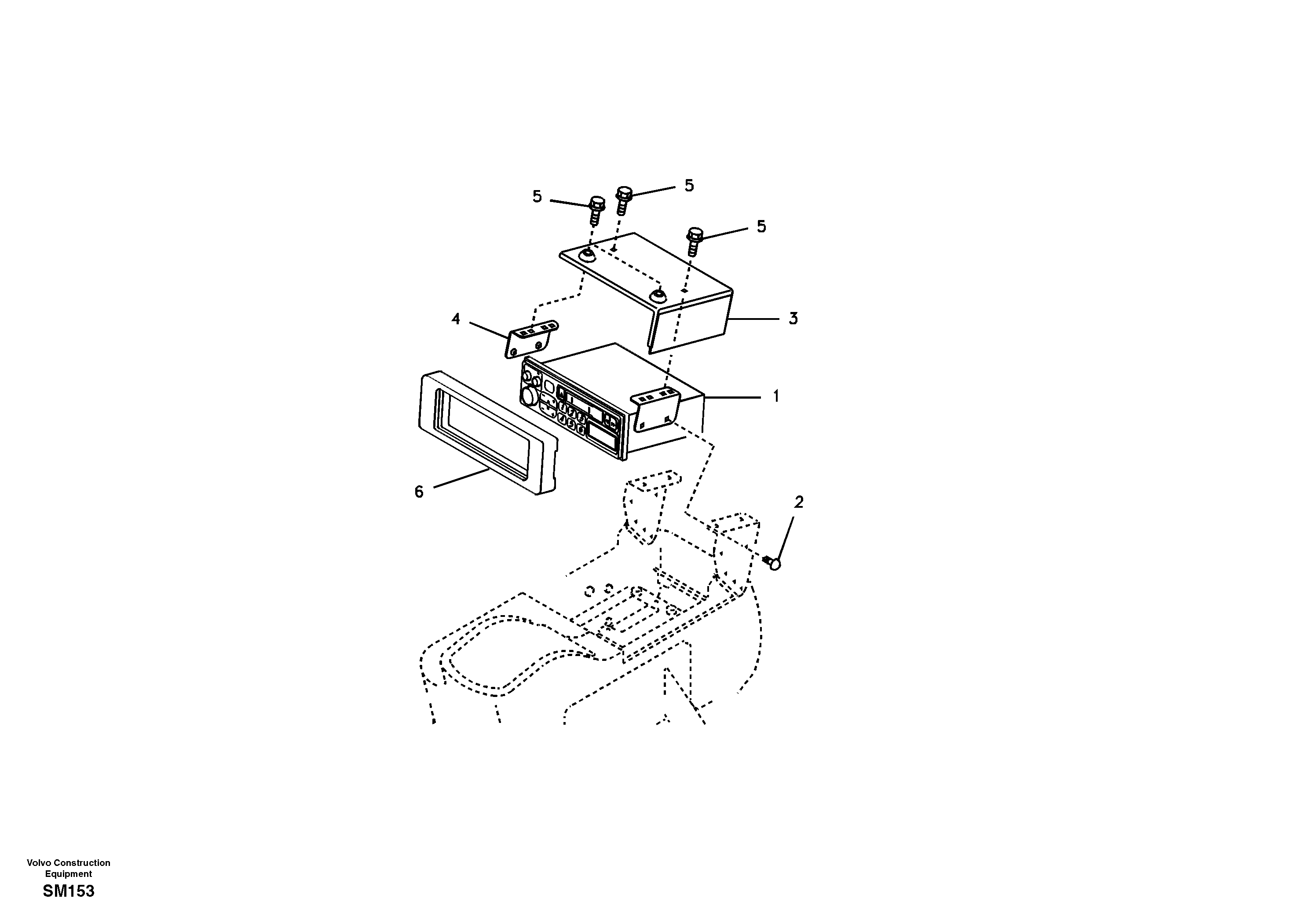 Cassette radio recorder with mounting details — volvo parts diagram