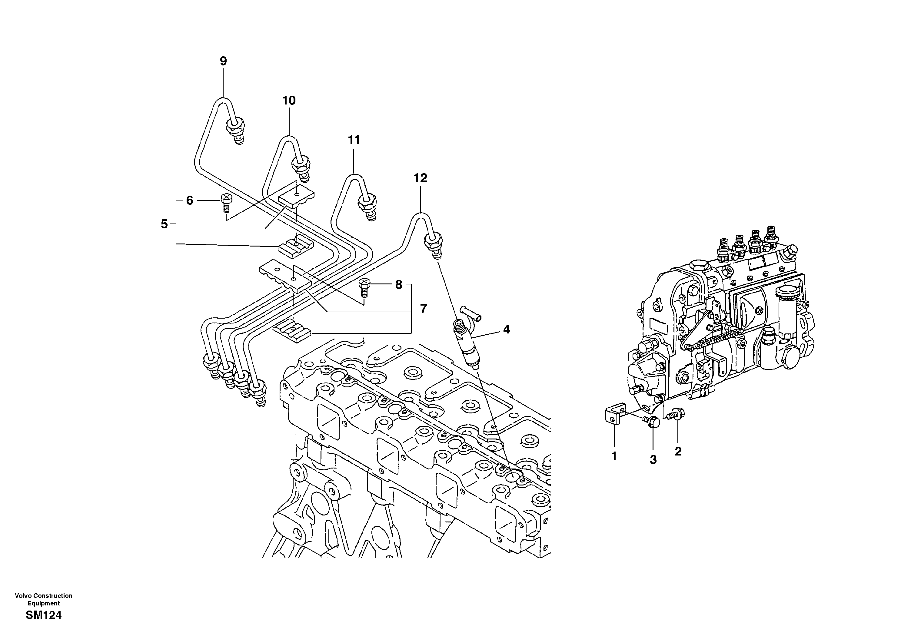 Fuel pipes-injector — volvo parts diagram