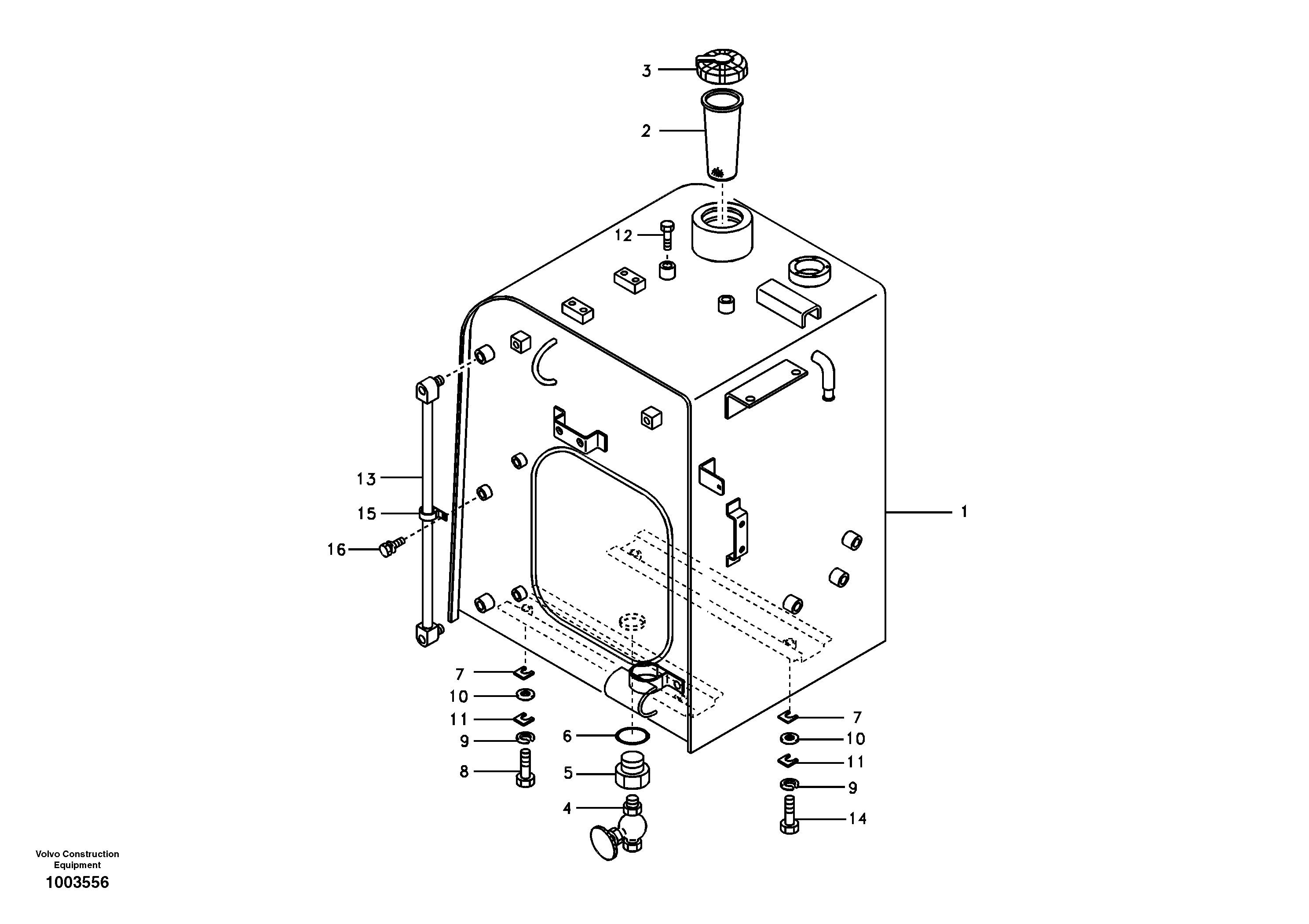 Fuel tank with fitting parts — volvo parts diagram