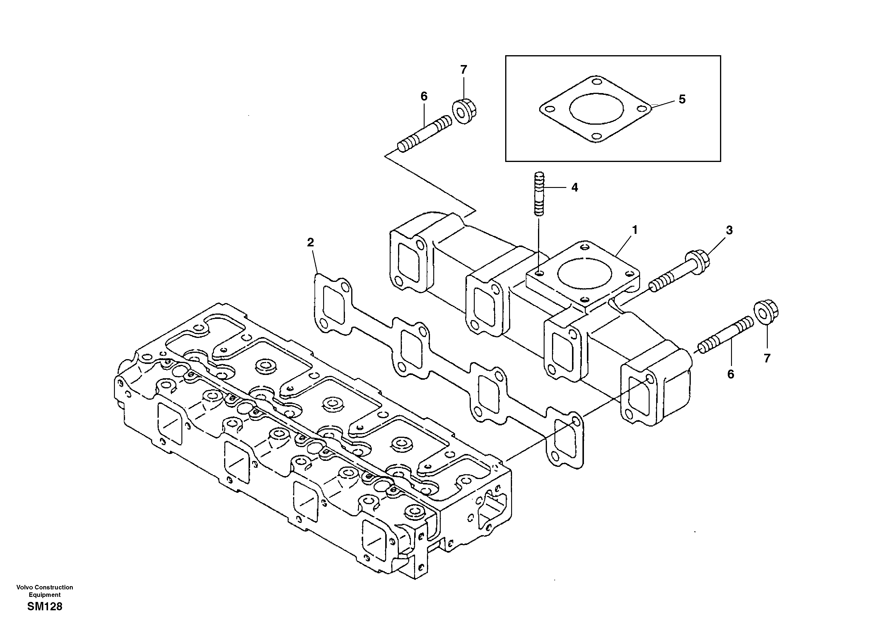 Exhaust manifold — volvo parts diagram