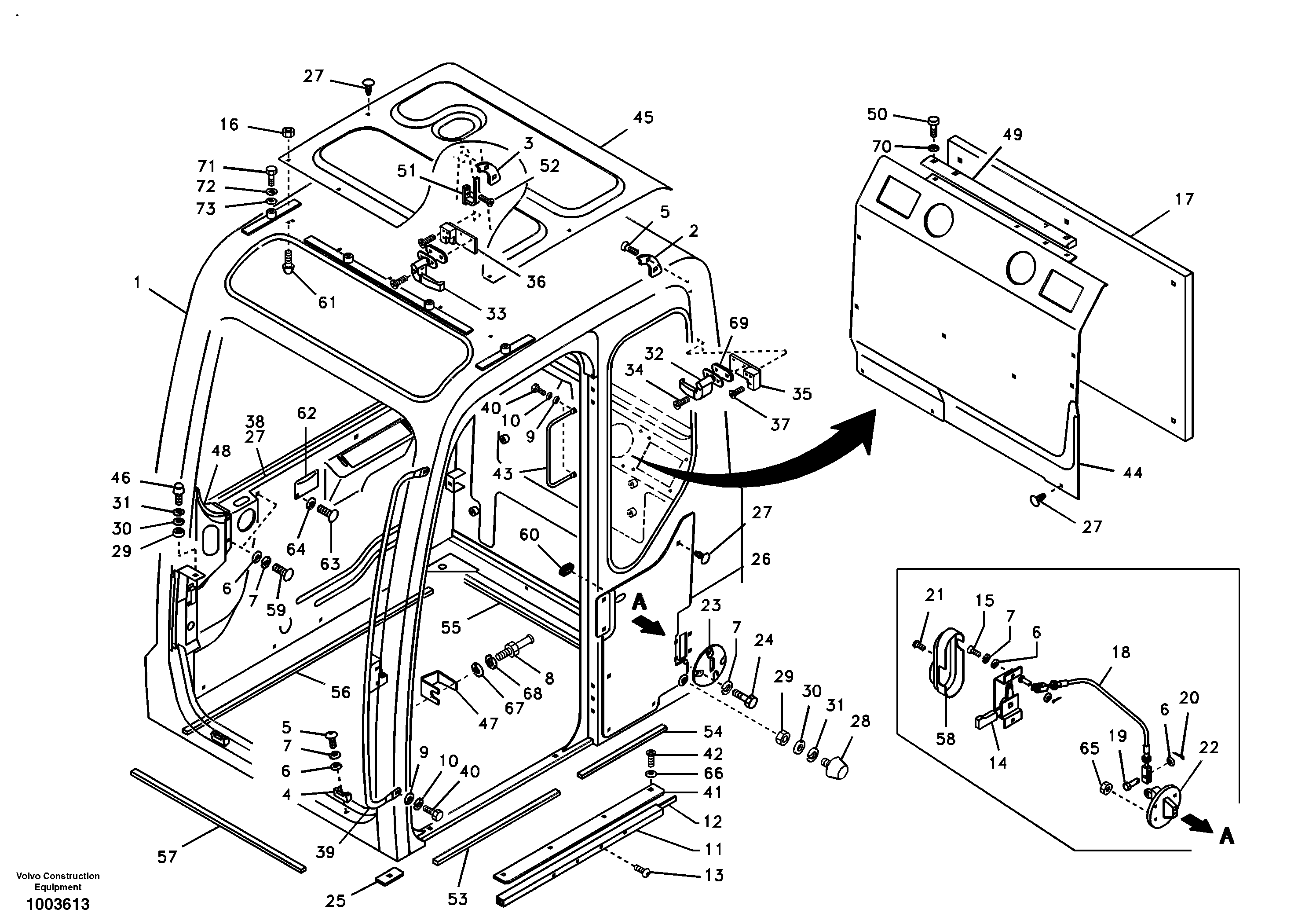 Operator's cab — volvo parts diagram