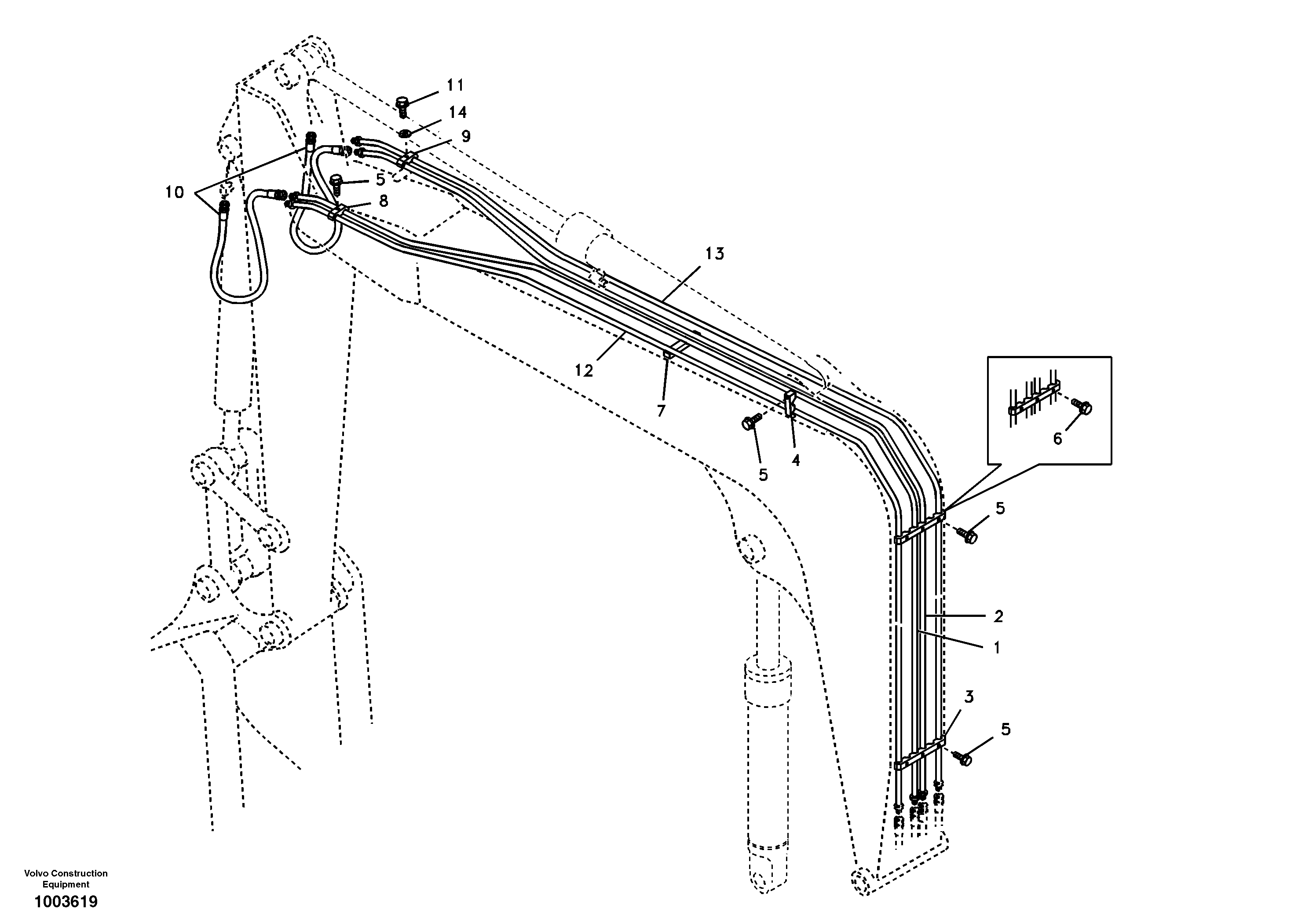 Working hydraulic, boom — volvo parts diagram