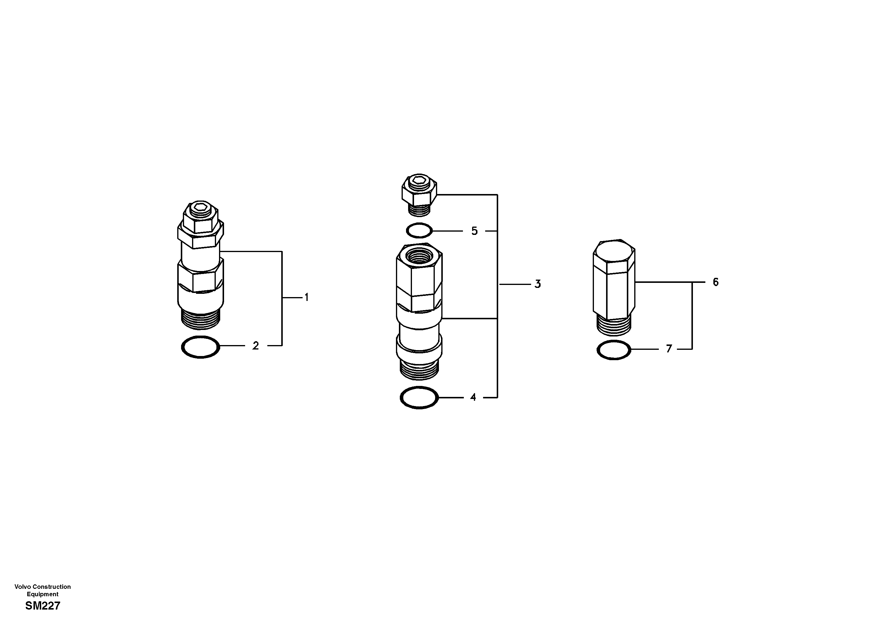 Main control valve, boom and bucket and travel Rh — volvo parts diagram
