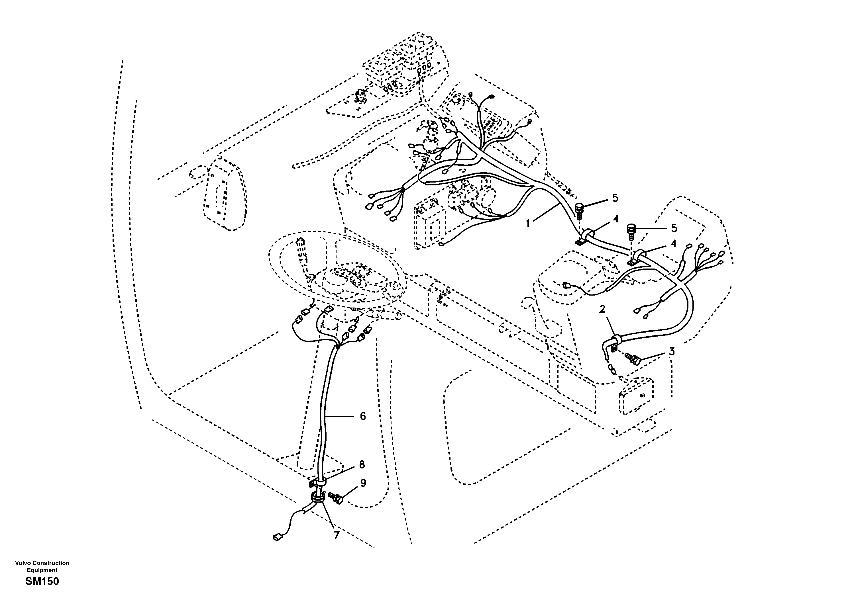 Cable and wire harness, instrument panel — volvo parts diagram