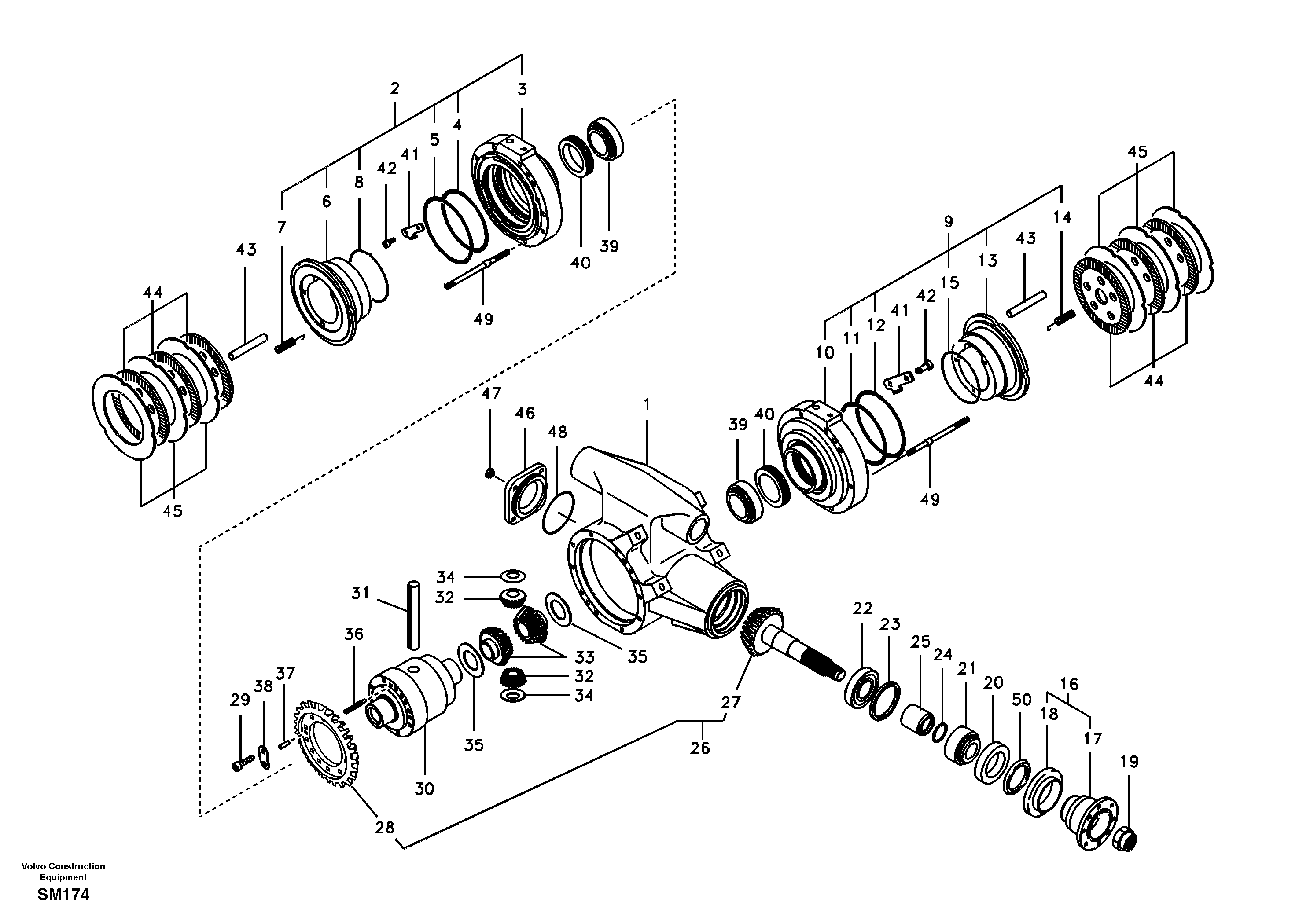 Differential , front axle — volvo parts diagram