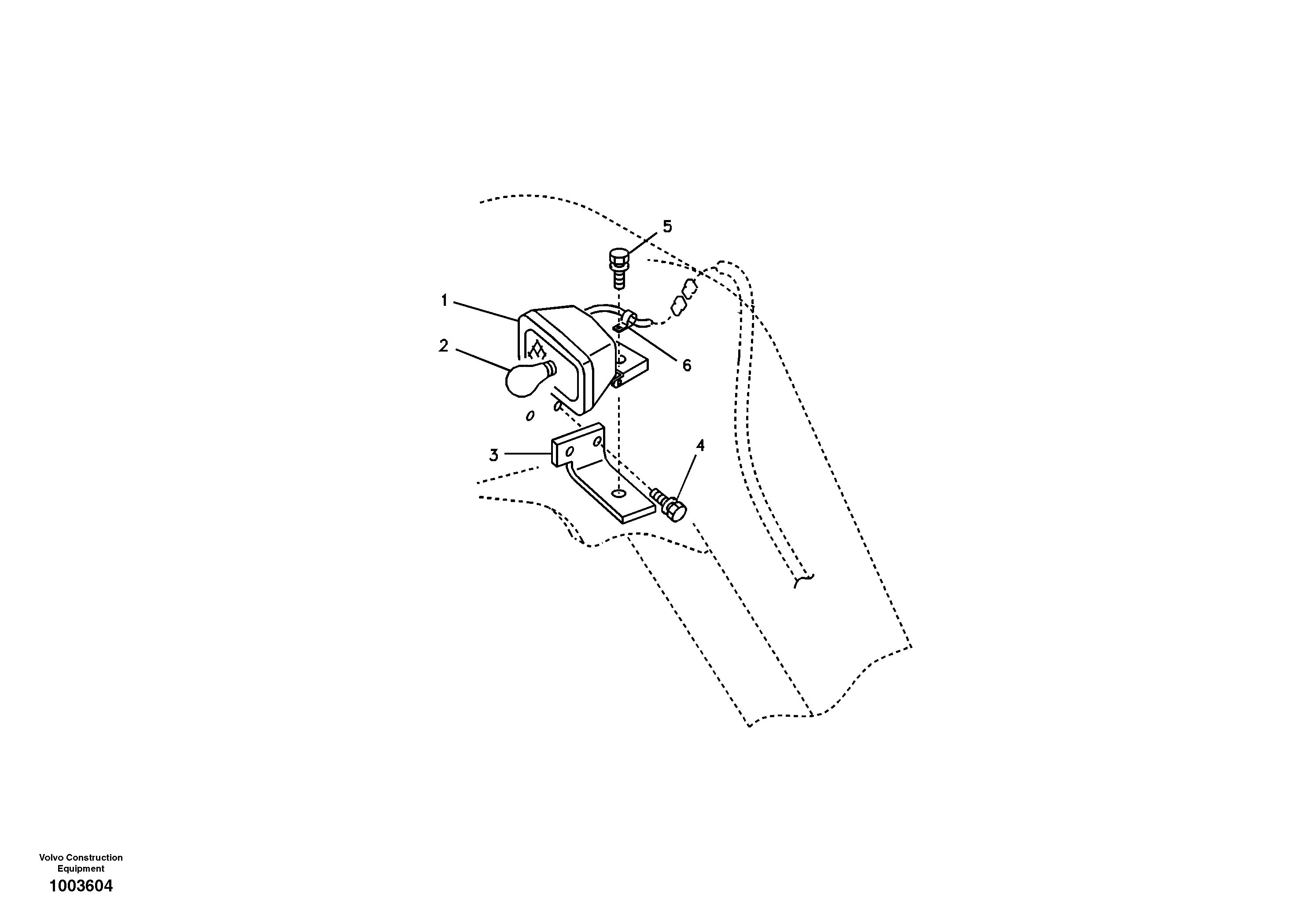 Working lamp on boom — volvo parts diagram