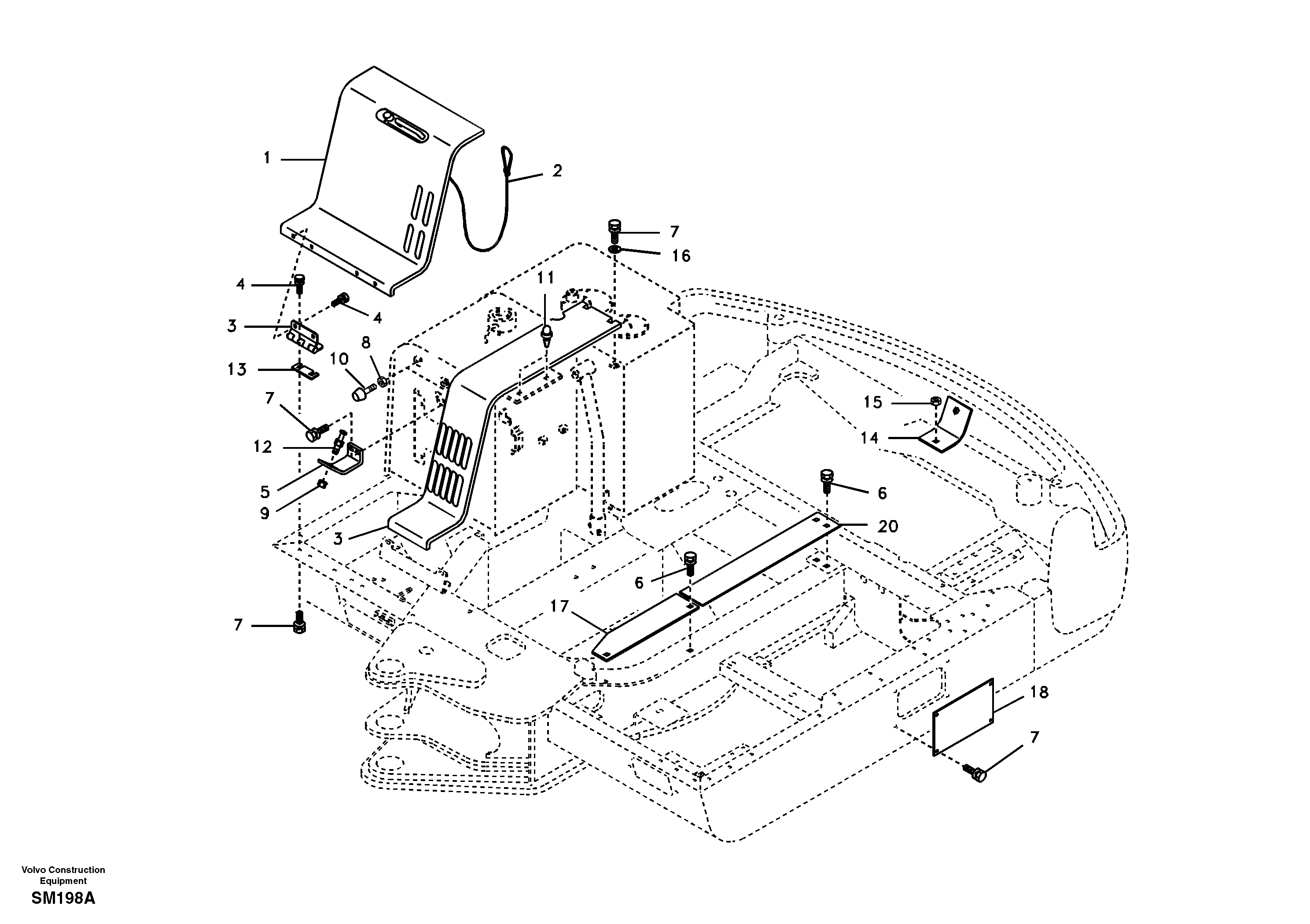 Cowl frame, cover and hood — volvo parts diagram
